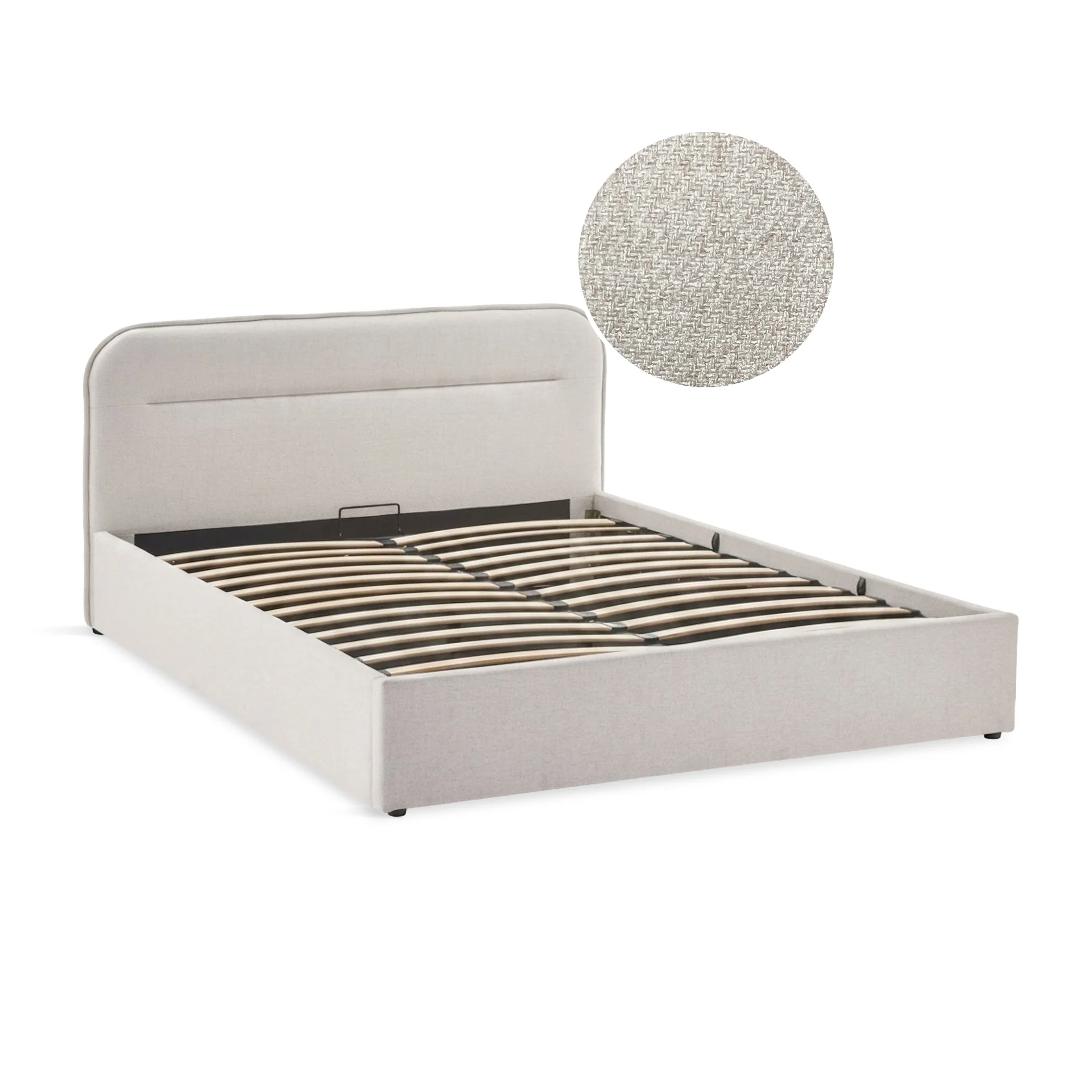 Steady Queen Gas Lift Bed Frame - Linen Beige - Image 8