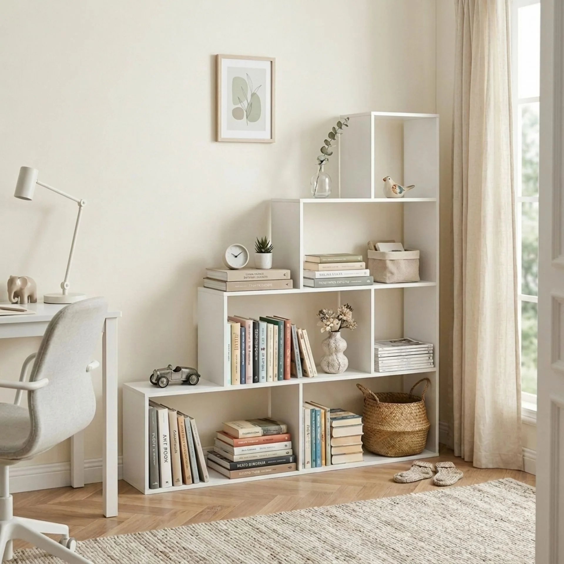 Stepa Bookshelf Display Shelf - White