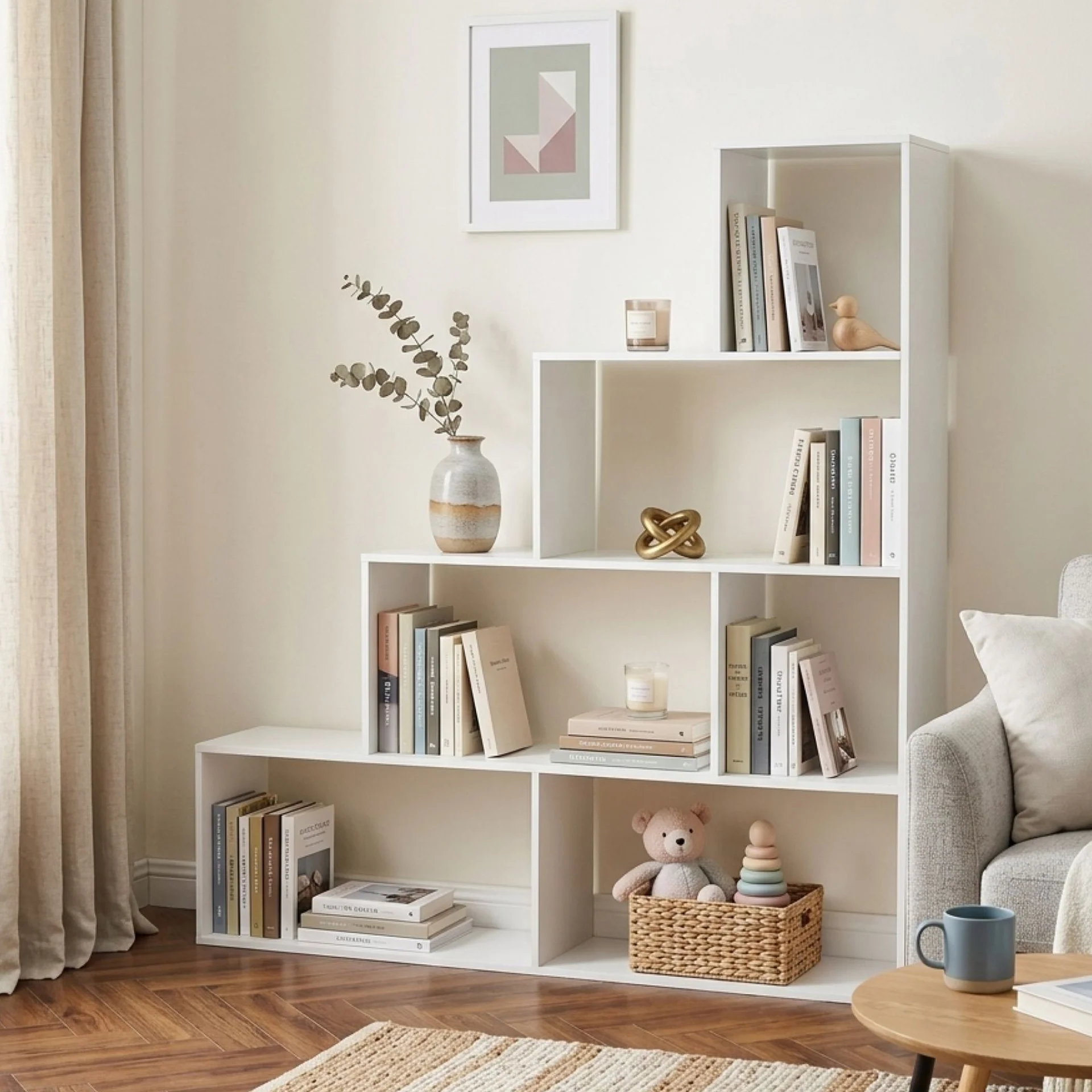 Stepa Bookshelf Display Shelf - White - Image 3