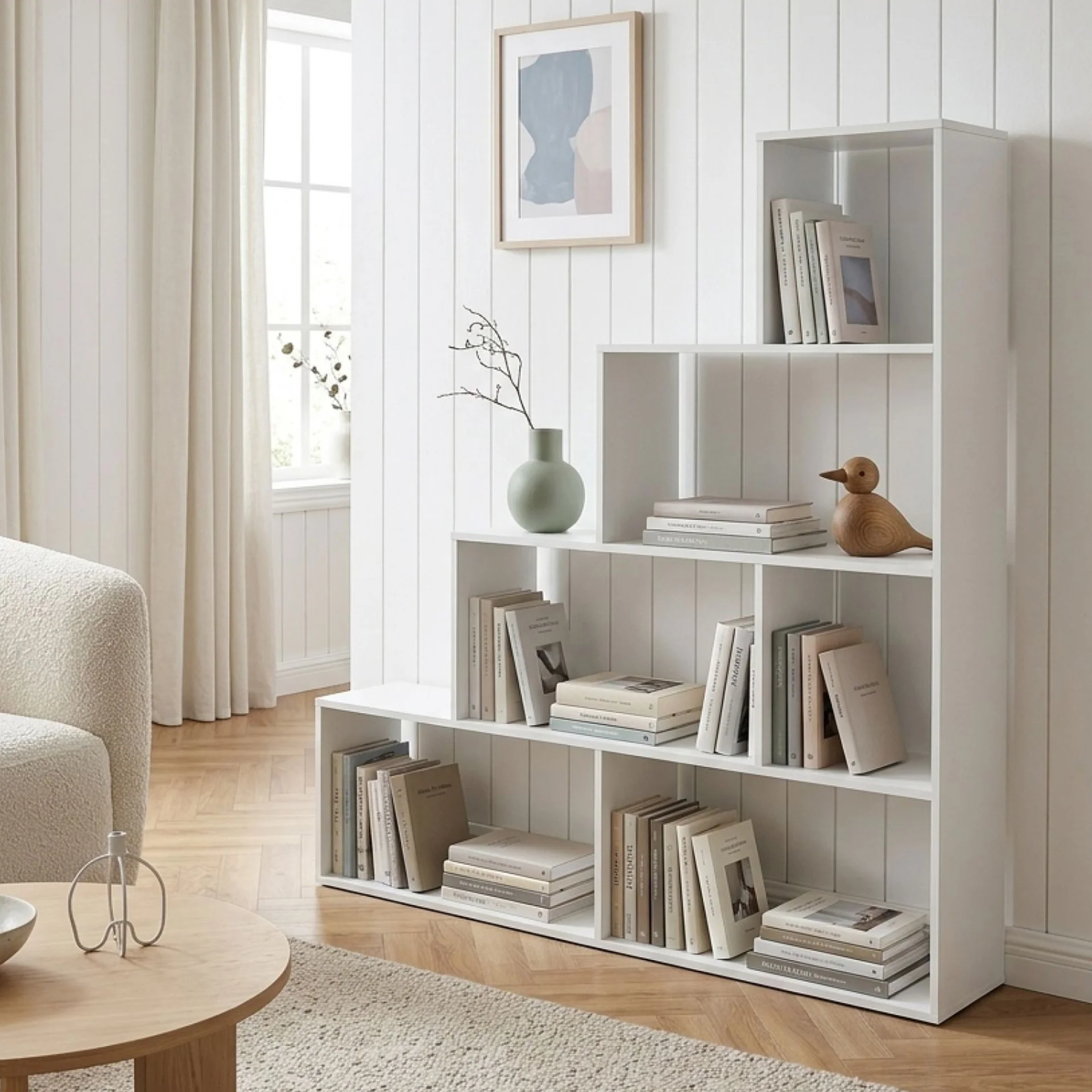Stepa Bookshelf Display Shelf - White - Image 4