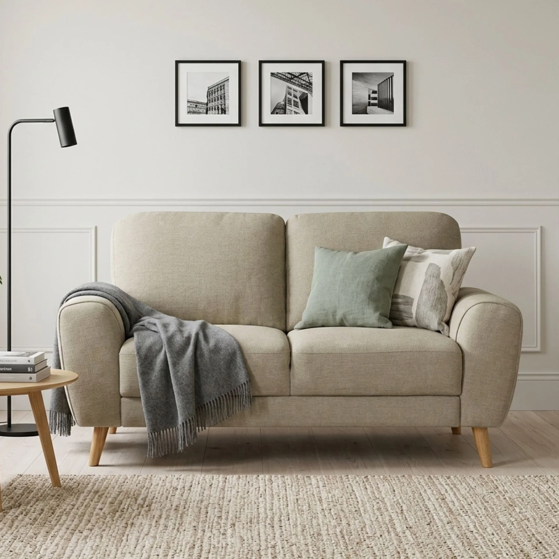 Suki Linen 2 Seater Sofa - Beige - Image 5