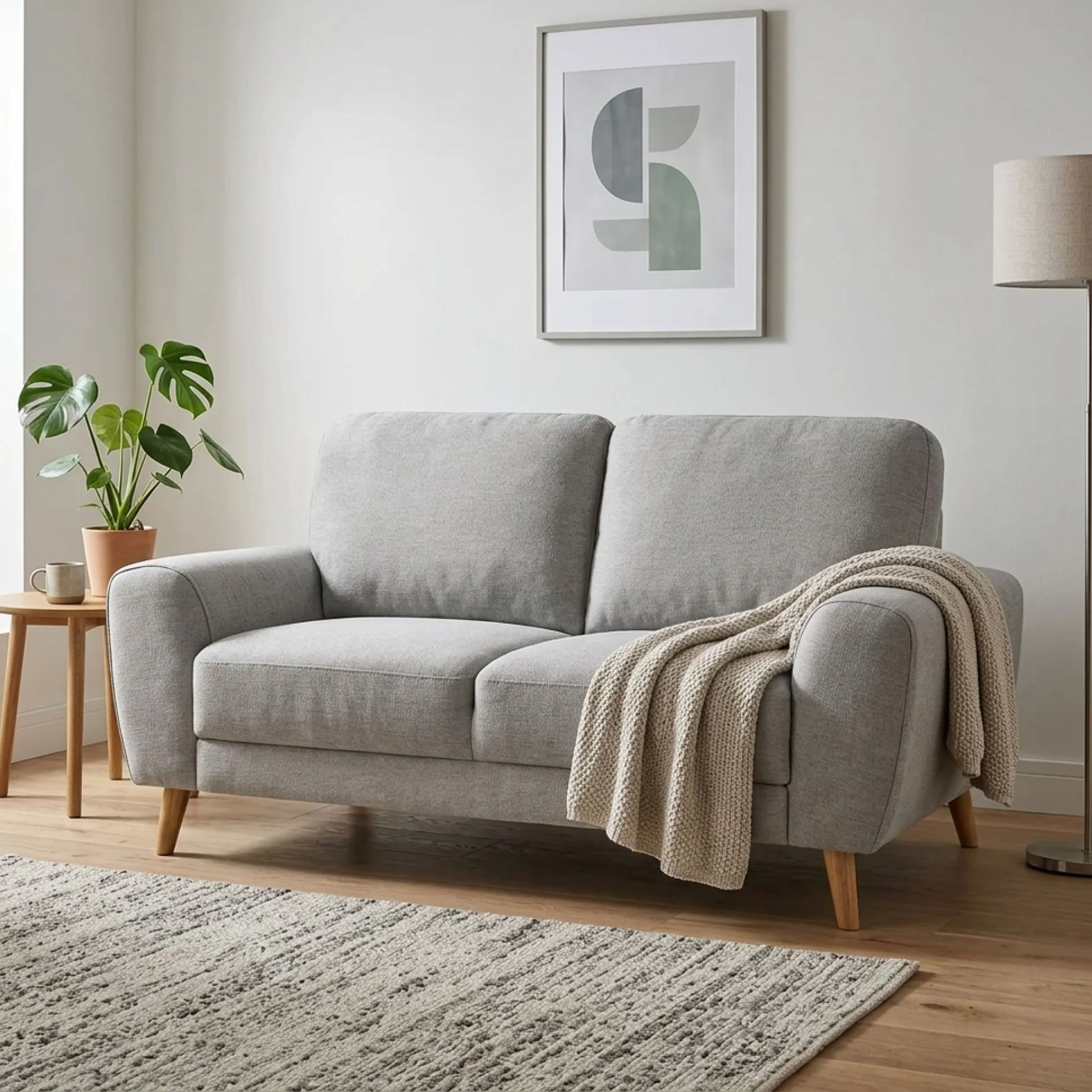 Suki Linen 2 Seater Sofa - Grey