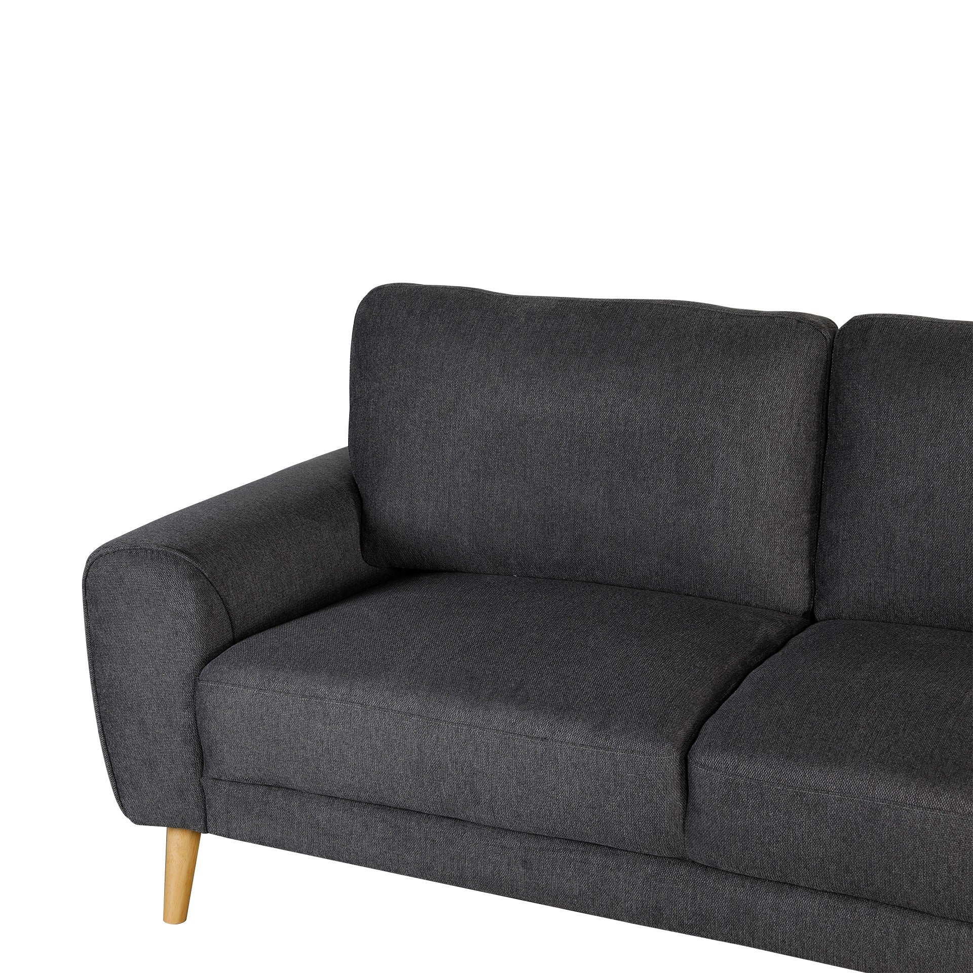 Suki Linen 3 Seater Sofa - Dark Grey - Image 10