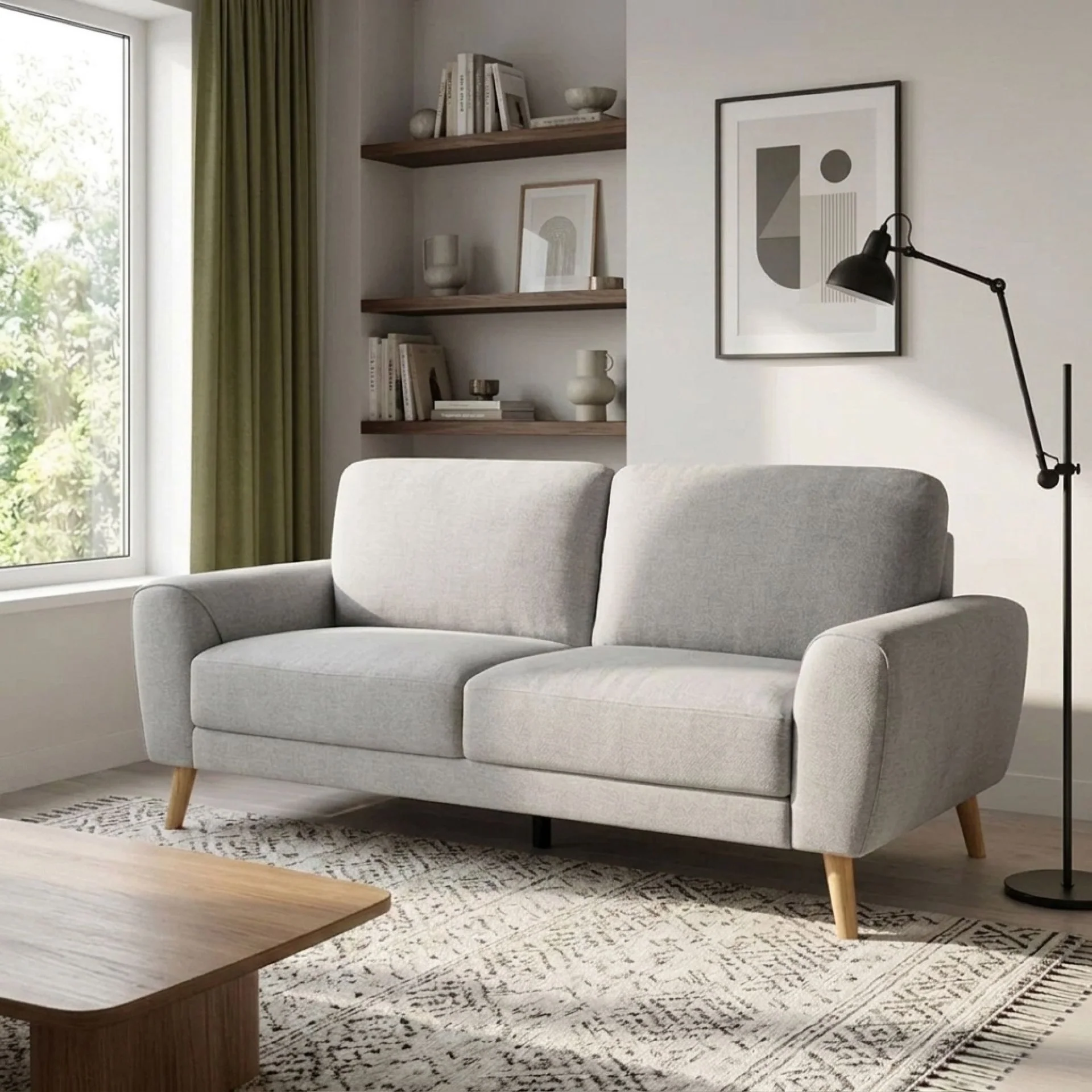 Suki Linen 3 Seater Sofa - Grey