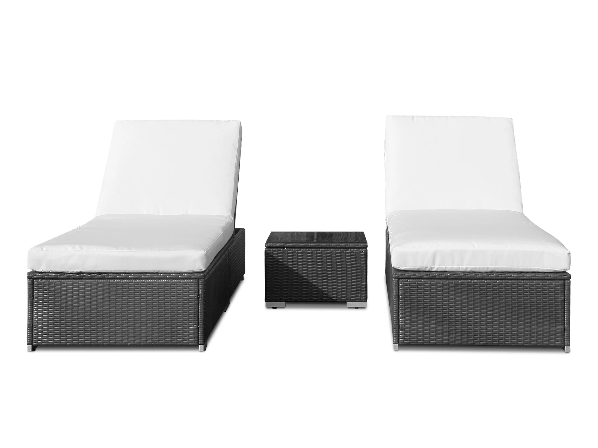 Tahiti 3 Piece Outdoor Rattan Sun Lounger Set - Image 4