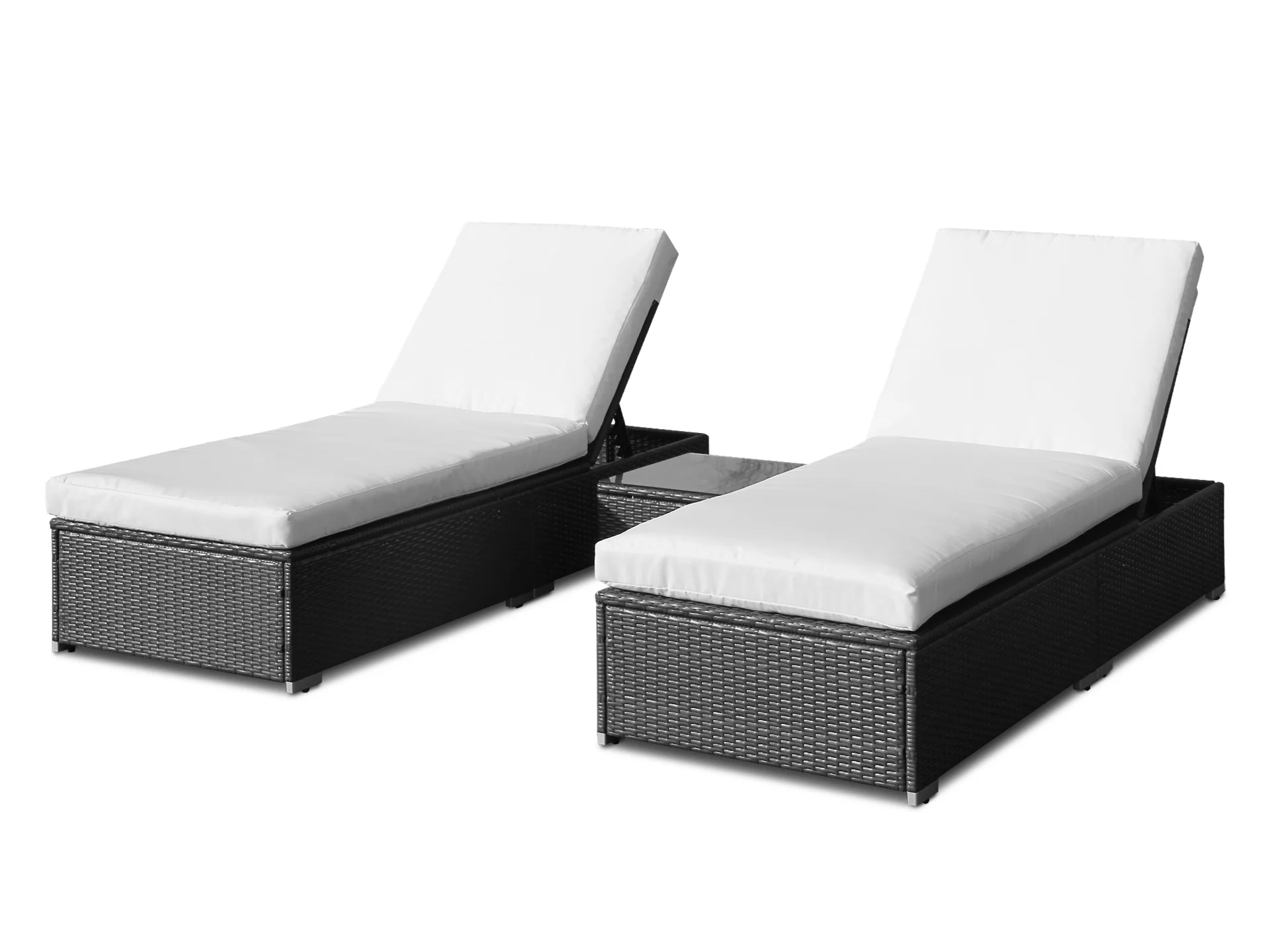Tahiti 3 Piece Outdoor Rattan Sun Lounger Set - Image 7