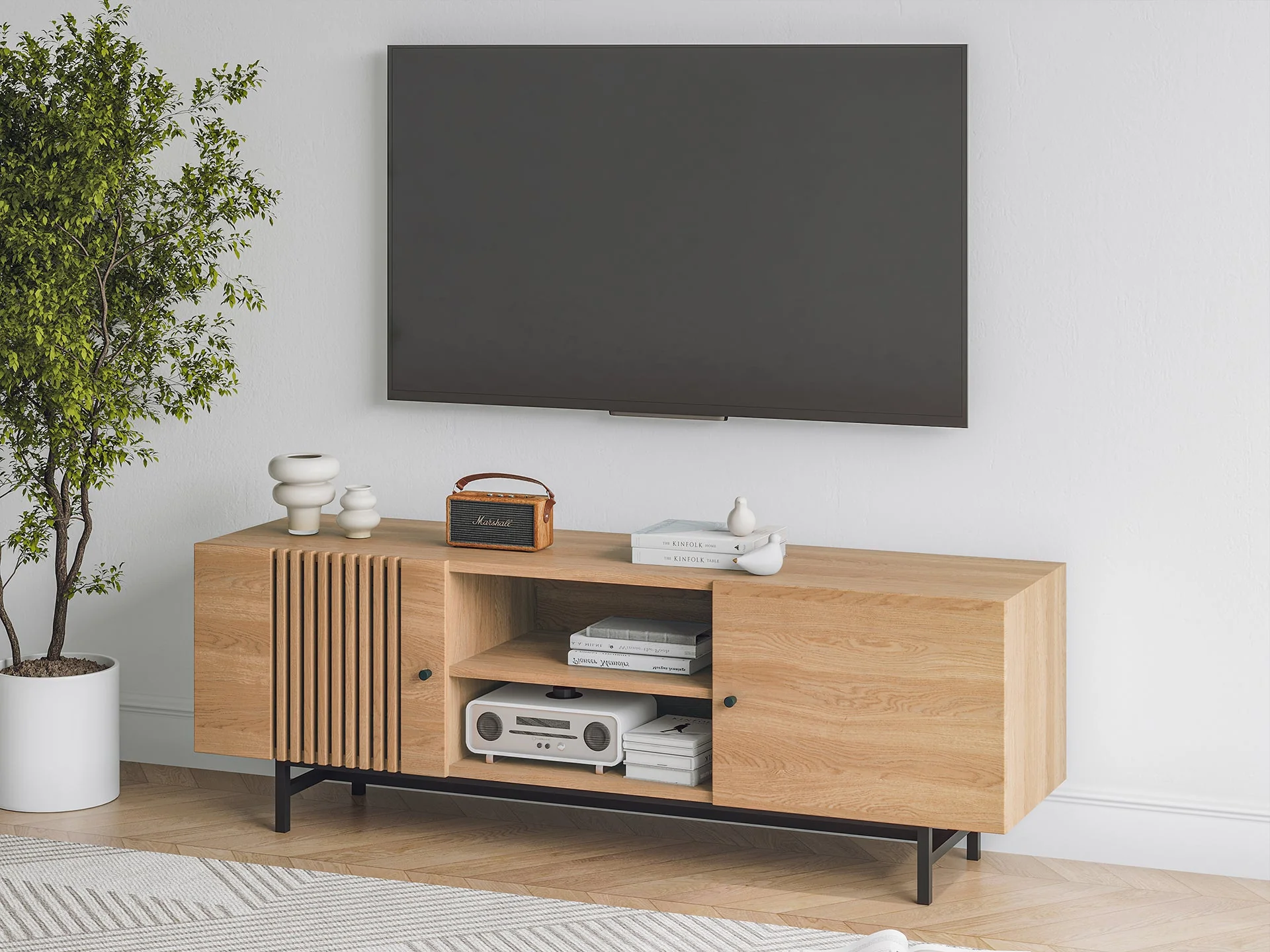 Tarkine 1.6m Entertainment Unit - Oak - Image 3