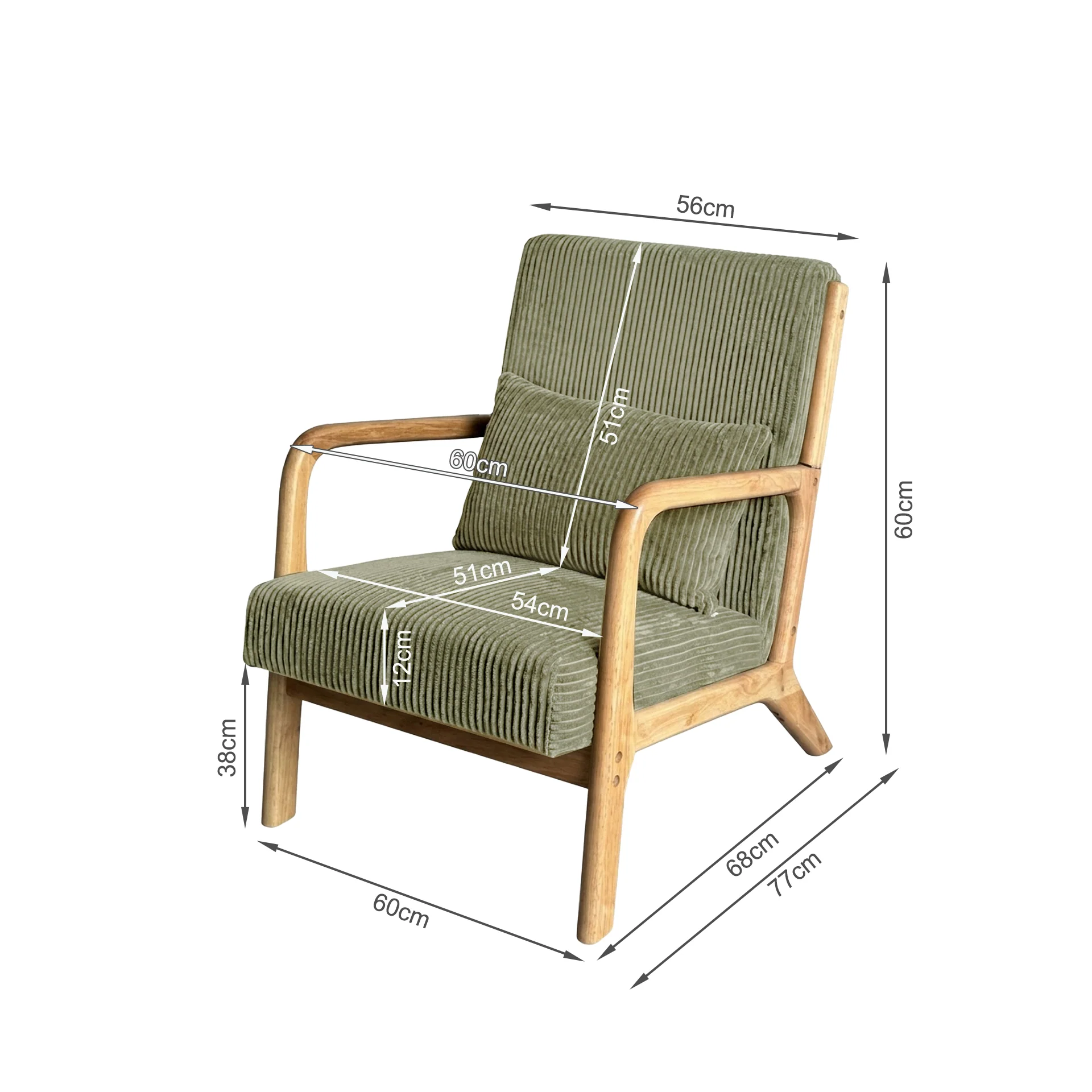 Taru Velvet Armchair - Green - Image 14