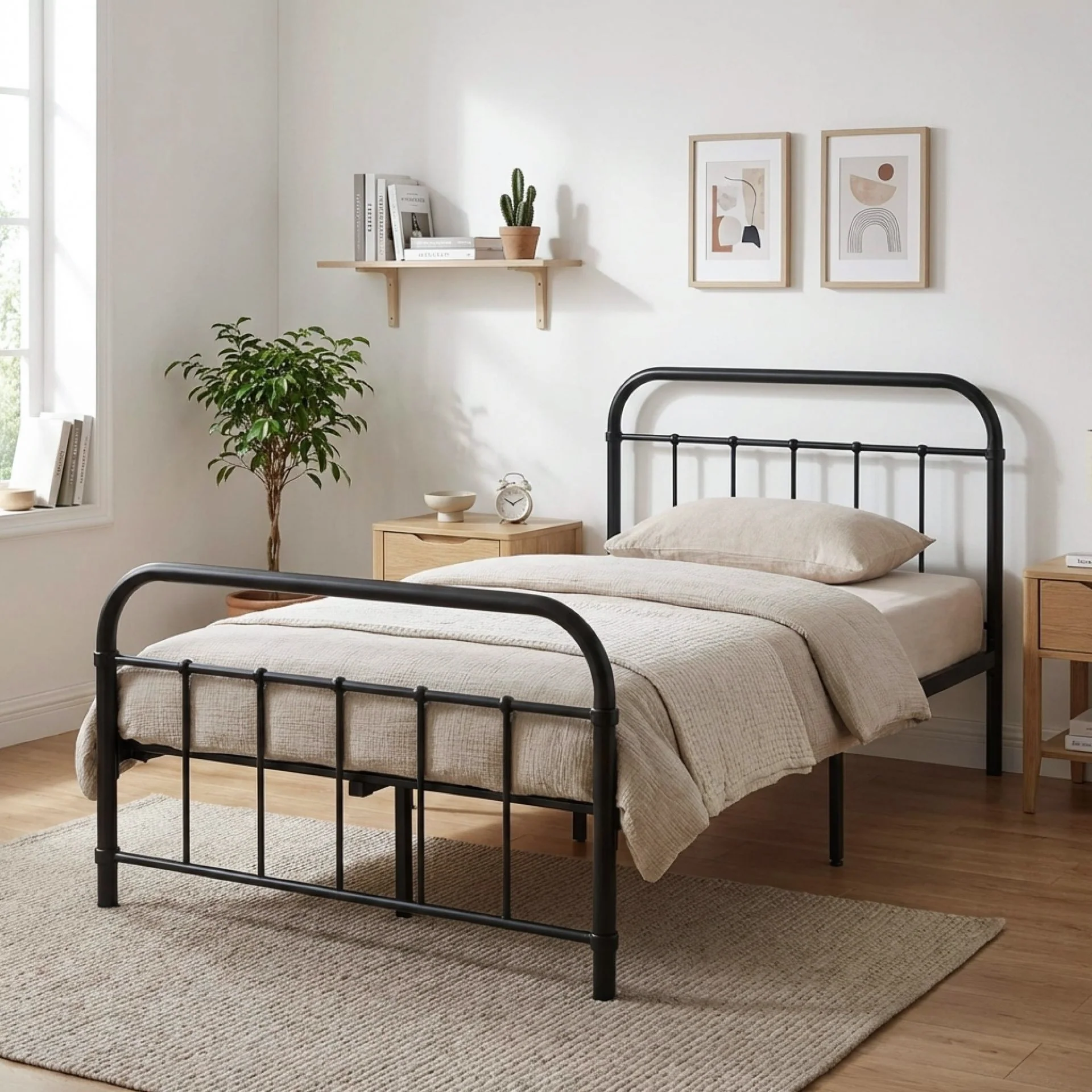 Taylor King Single Metal Bed Frame - Black - Image 4
