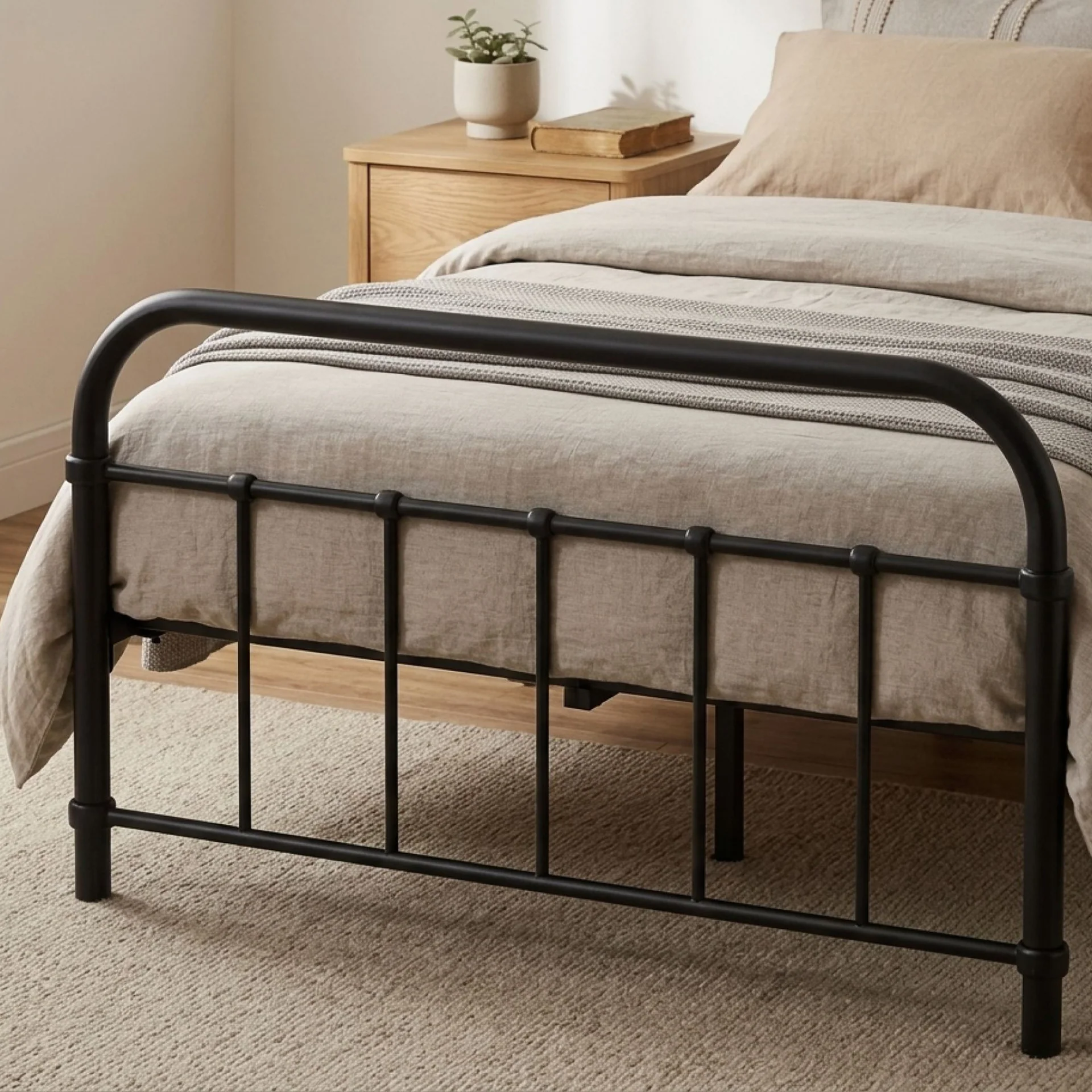 Taylor King Single Metal Bed Frame - Black - Image 8