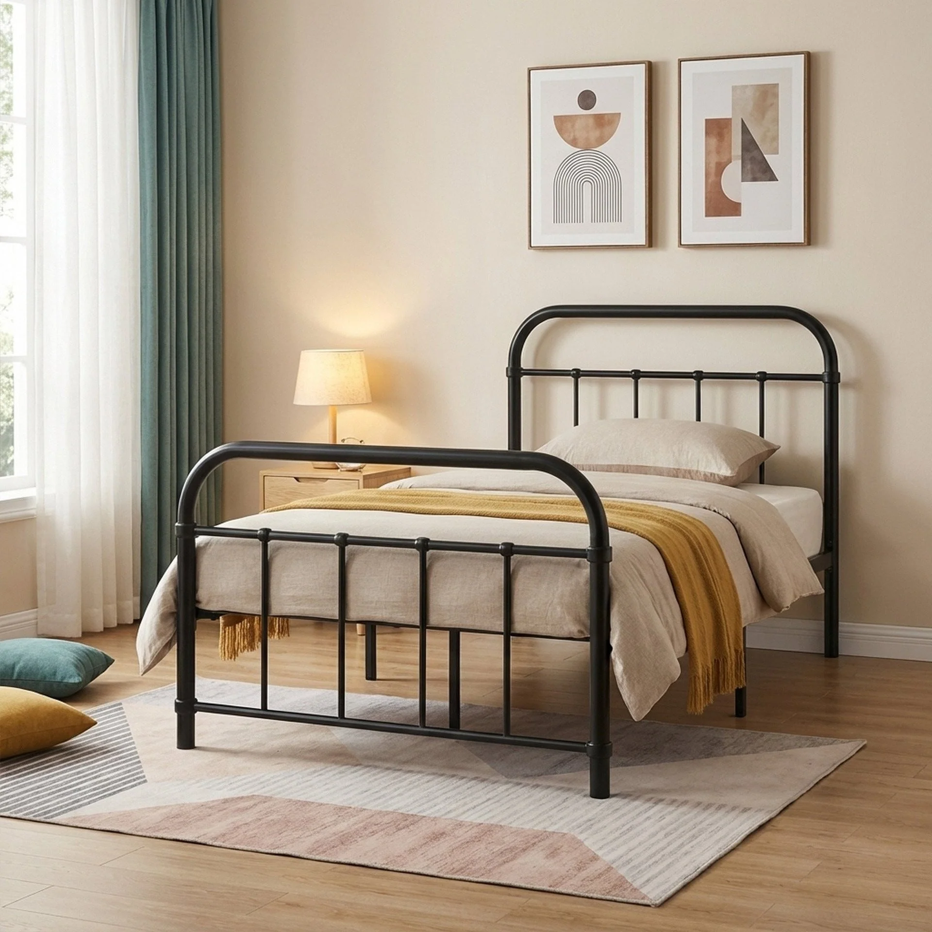 Taylor Single Metal Bed Frame - Black - Image 3