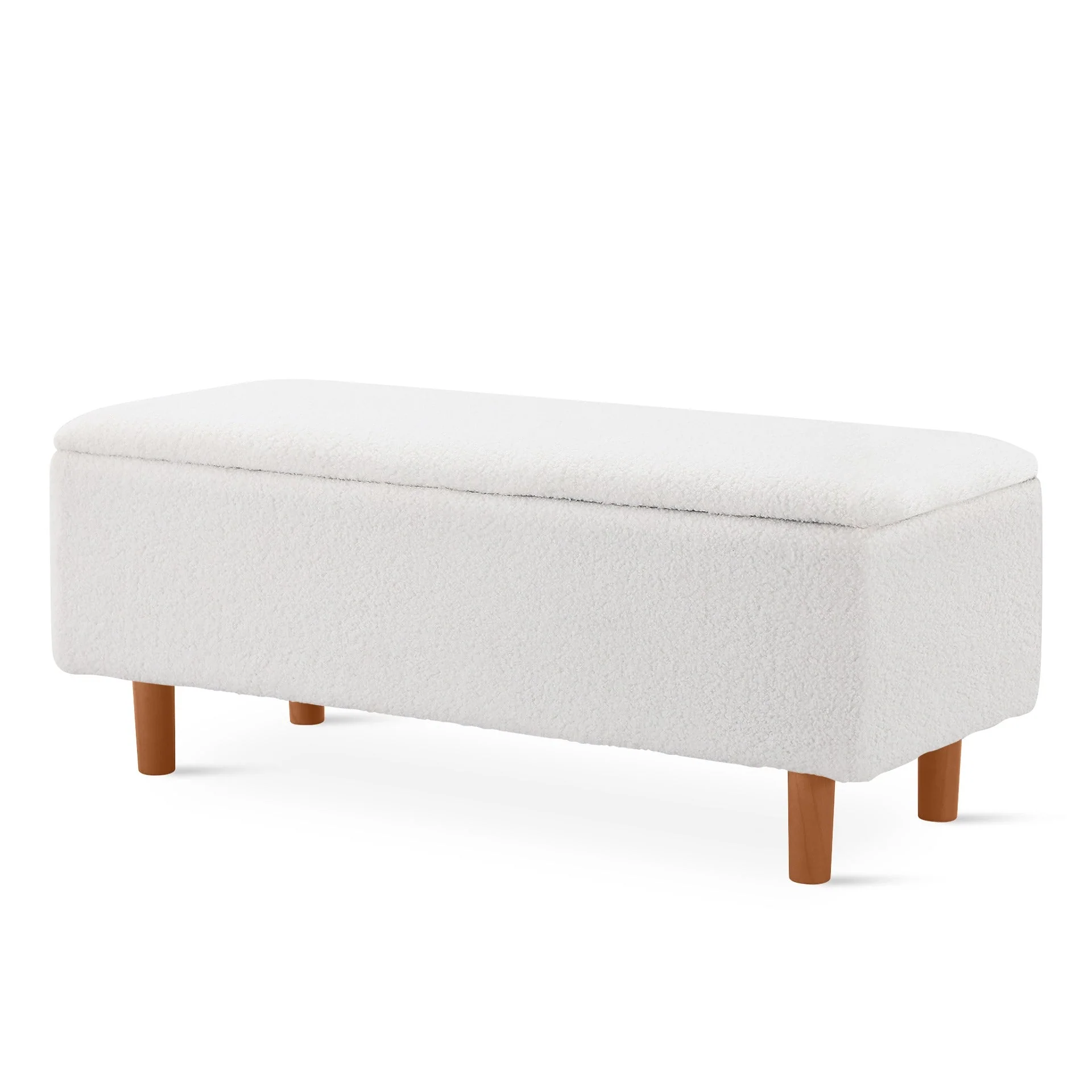Theodore Boucle Storage Ottoman Bench - White - Image 7