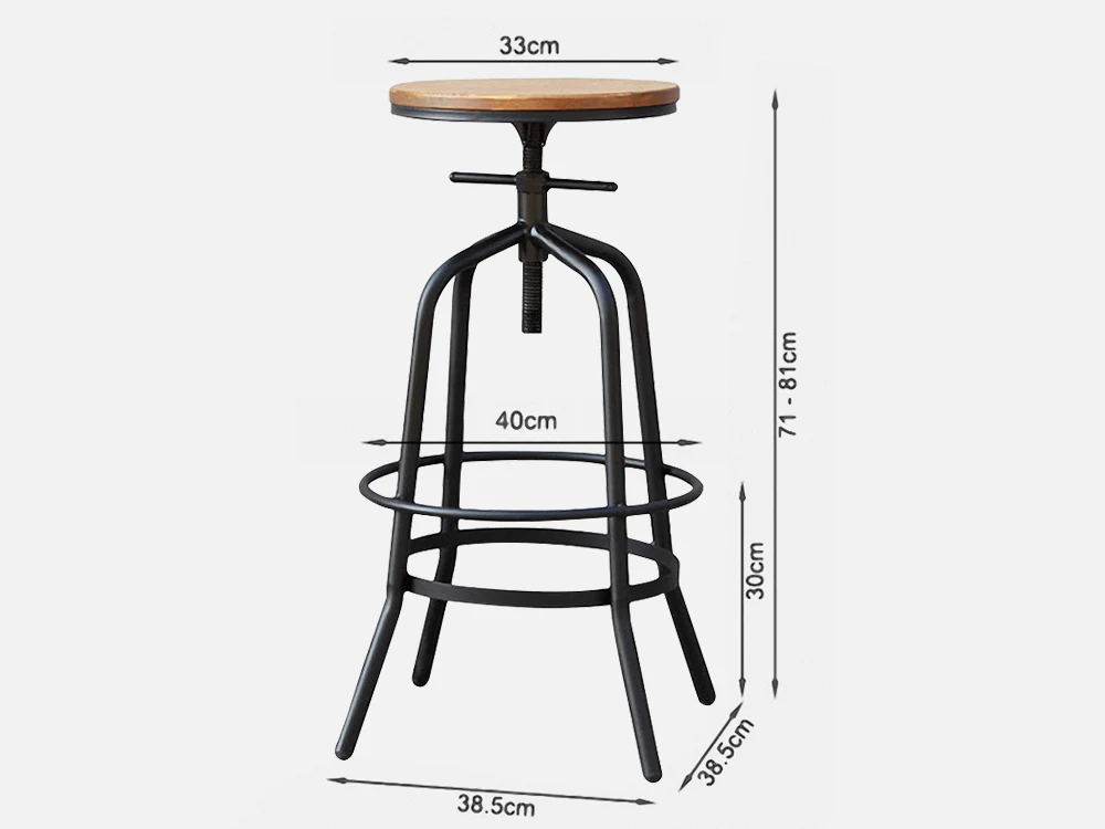 TIA Swivel Bar Stool 2PCS - WALNUT - Image 7