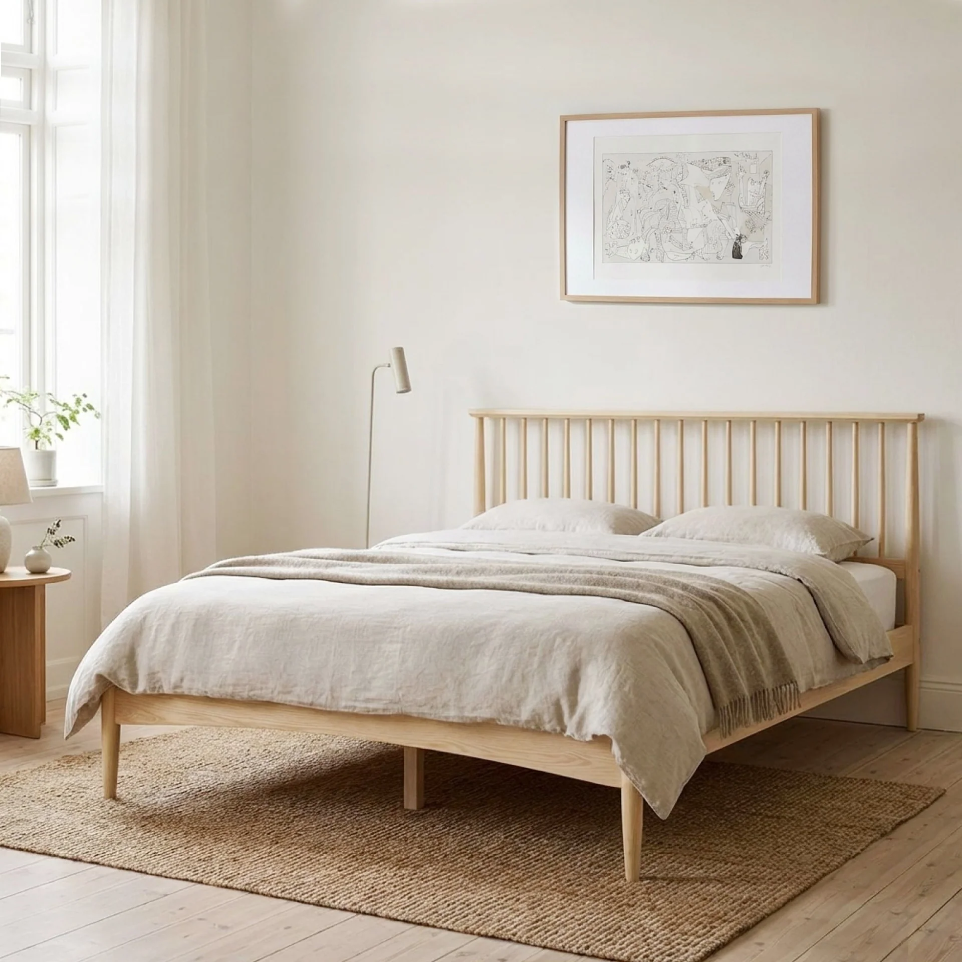 Tolmount Double Wooden Bed Frame - Light Oak