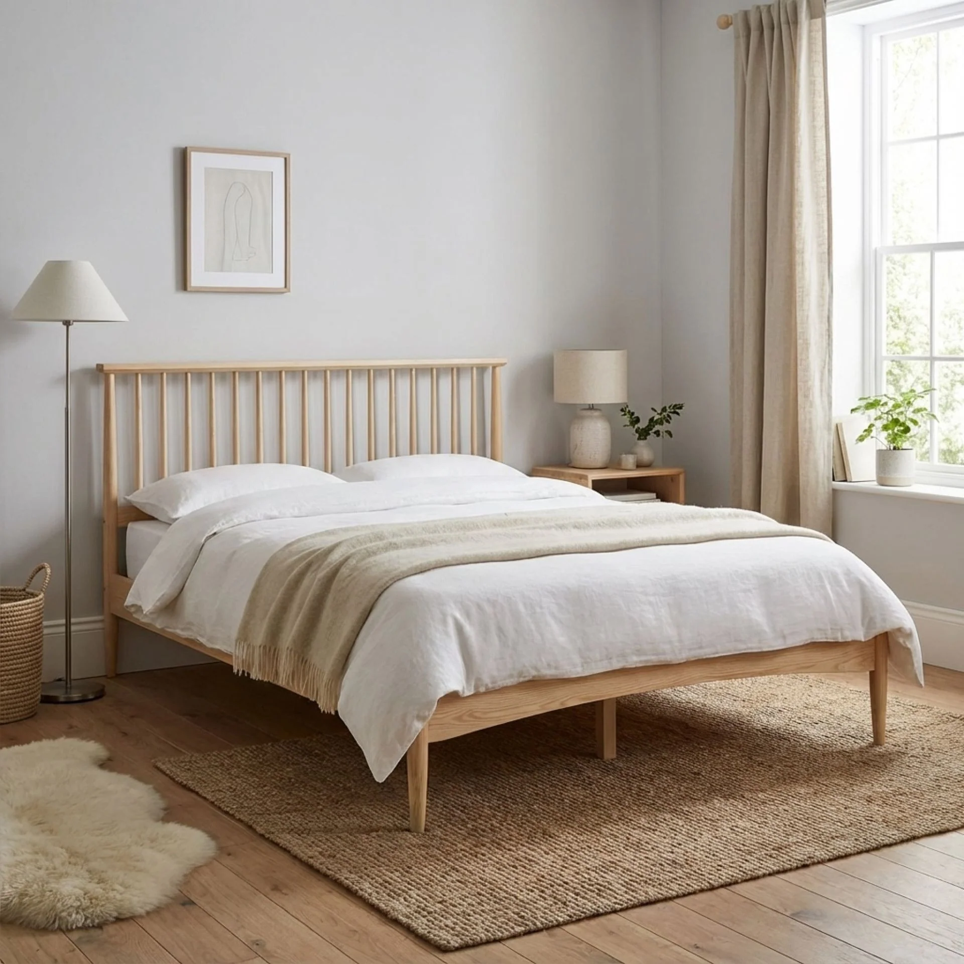 Tolmount Double Wooden Bed Frame - Light Oak - Image 2