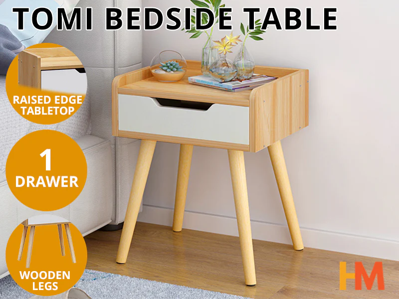 TOMI Bedside Table - OAK - Image 5