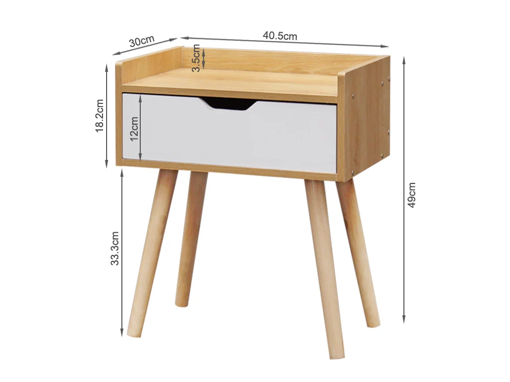 TOMI Bedside Table - OAK - Image 7
