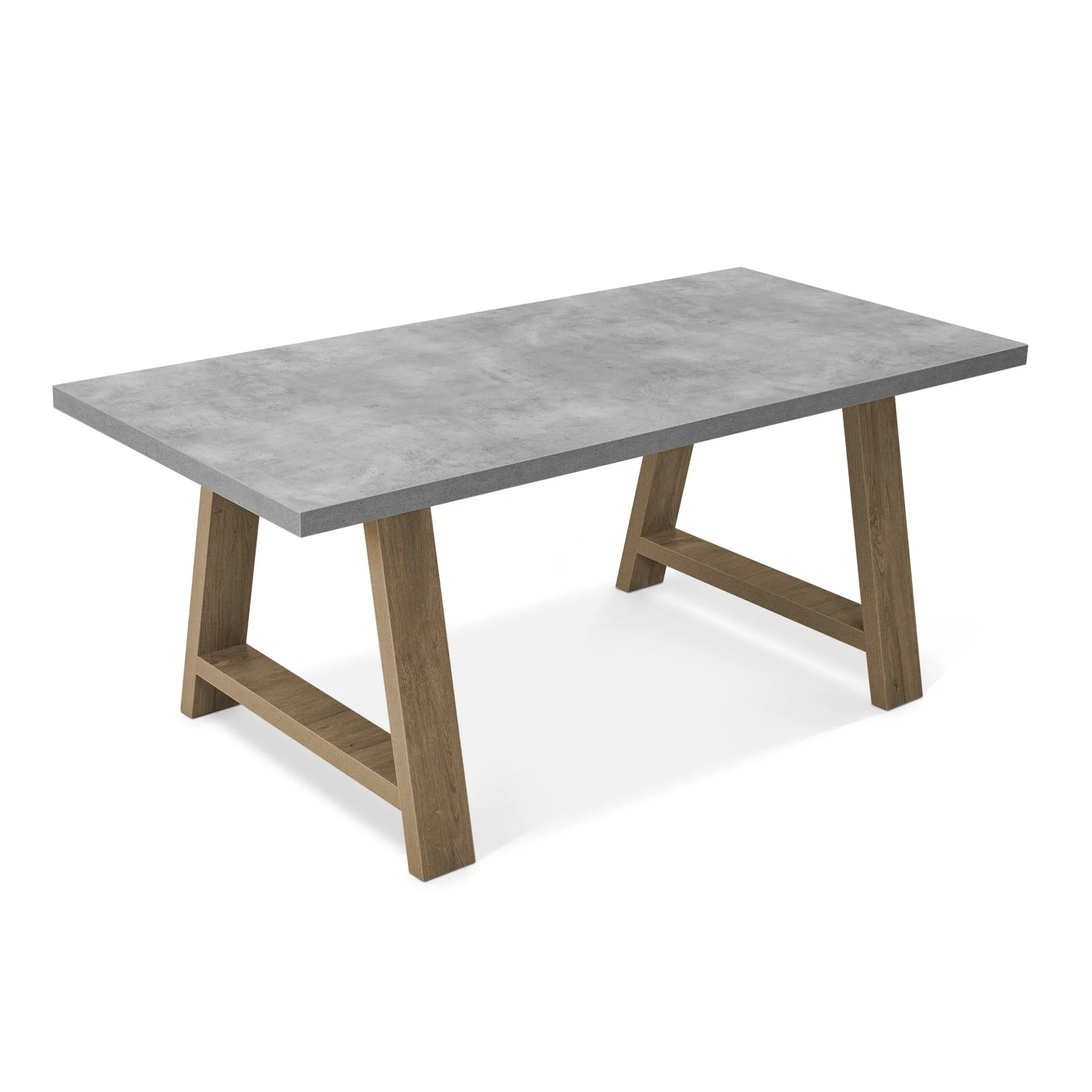 Tommie 1.8M Rectangular Dining Table - Cement + Oak - Image 14