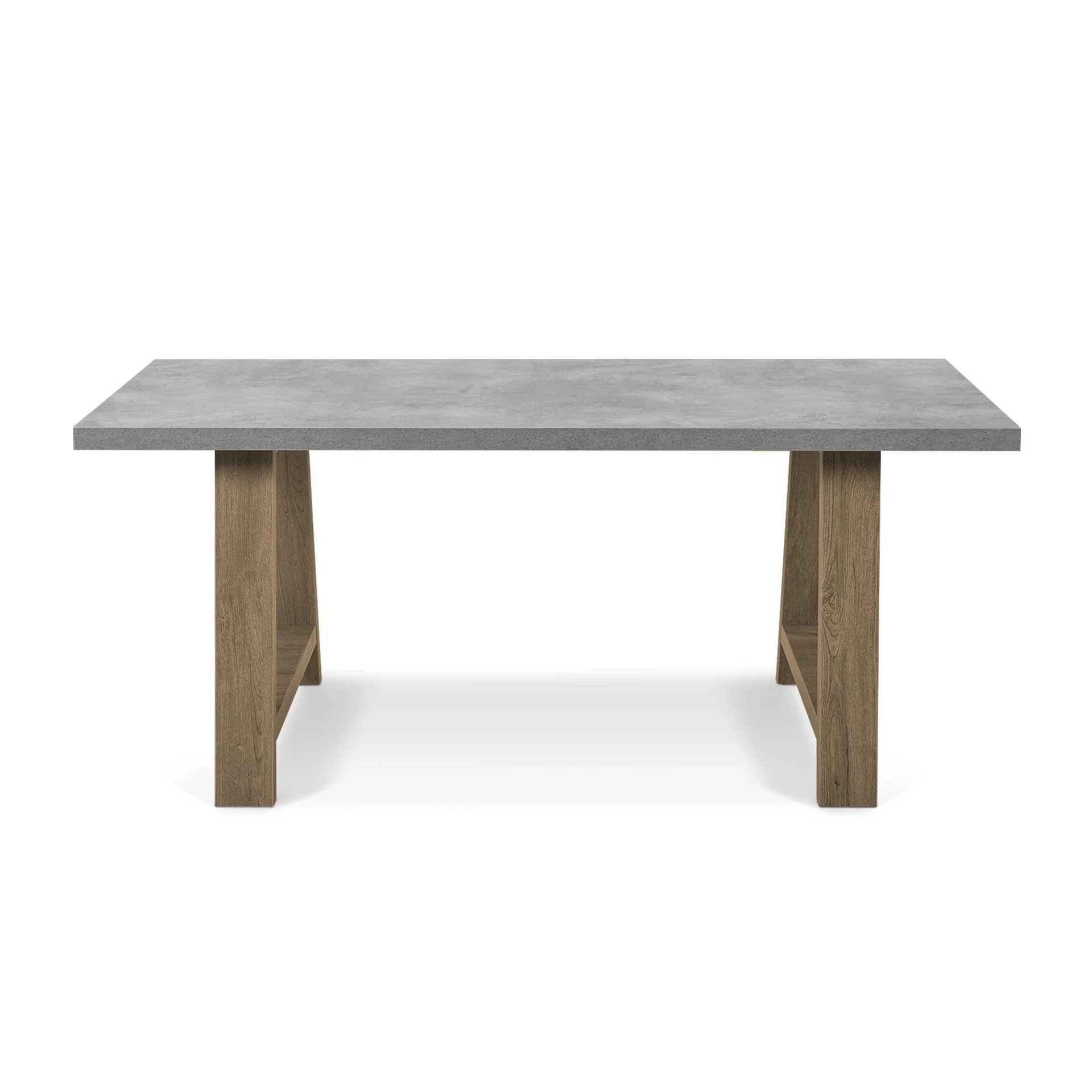 Tommie 1.8M Rectangular Dining Table - Cement + Oak - Image 15