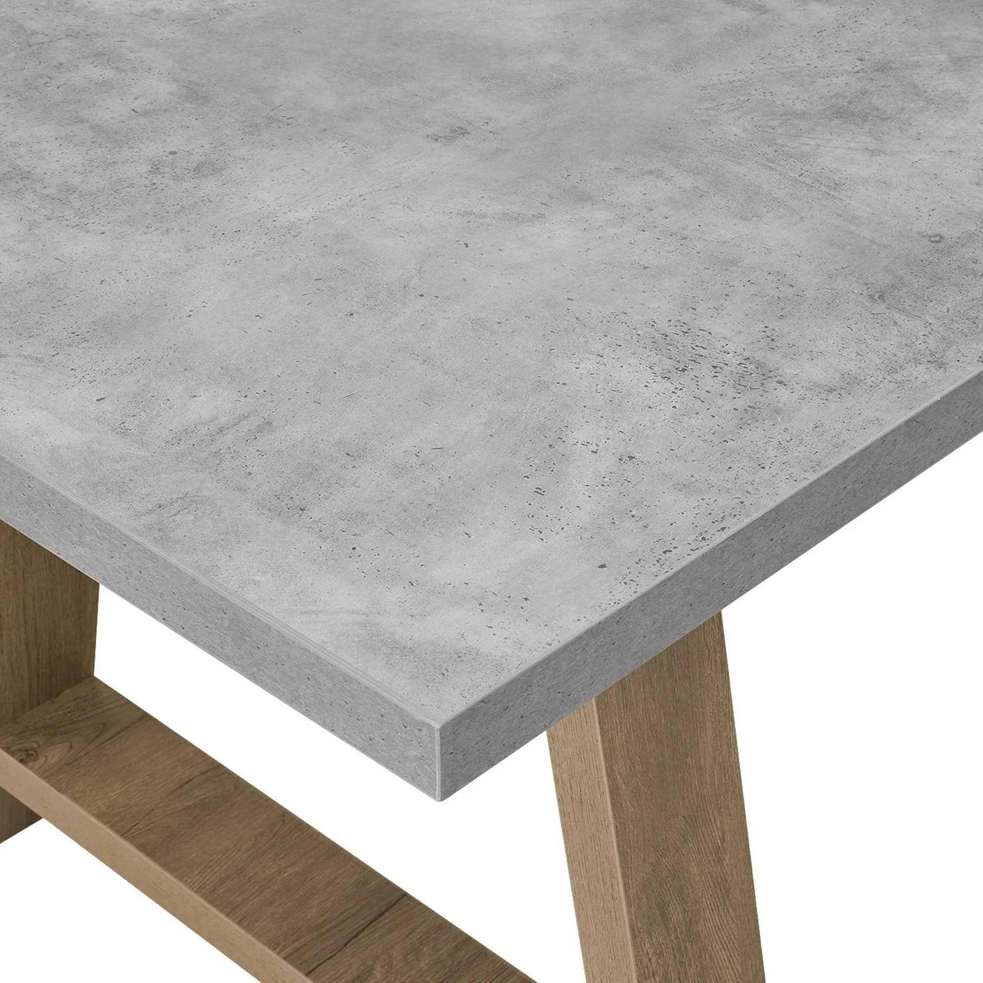 Tommie 1.8M Rectangular Dining Table - Cement + Oak - Image 16