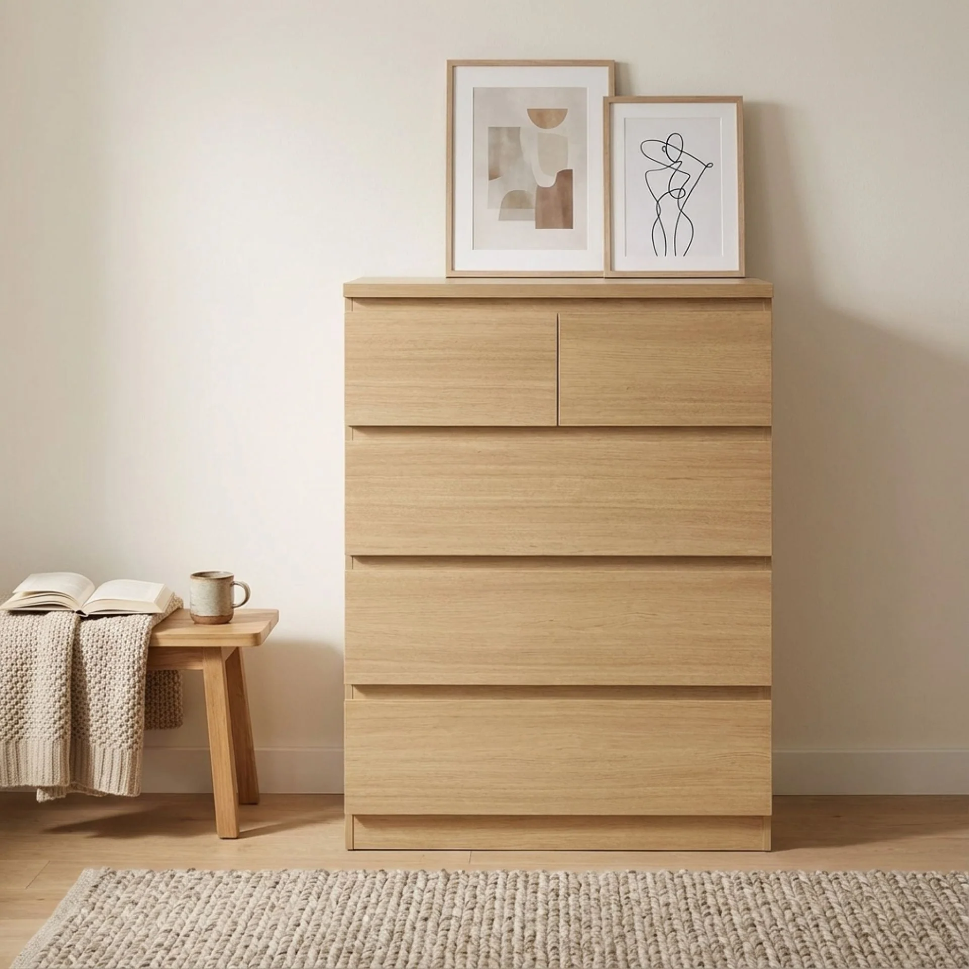 Tongass 5 Drawer Tallboy - Oak
