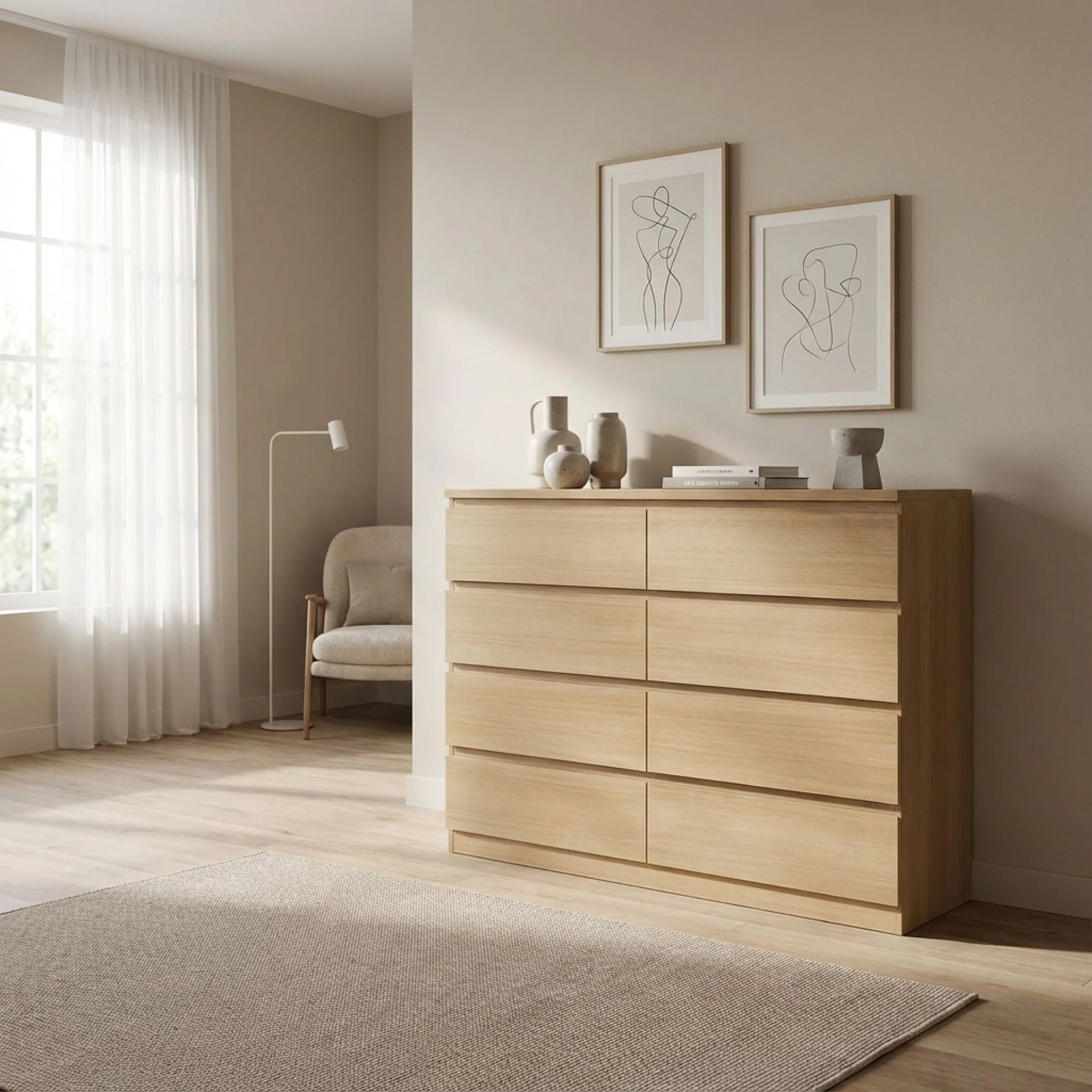 Tongass 8 Drawer Lowboy - Oak