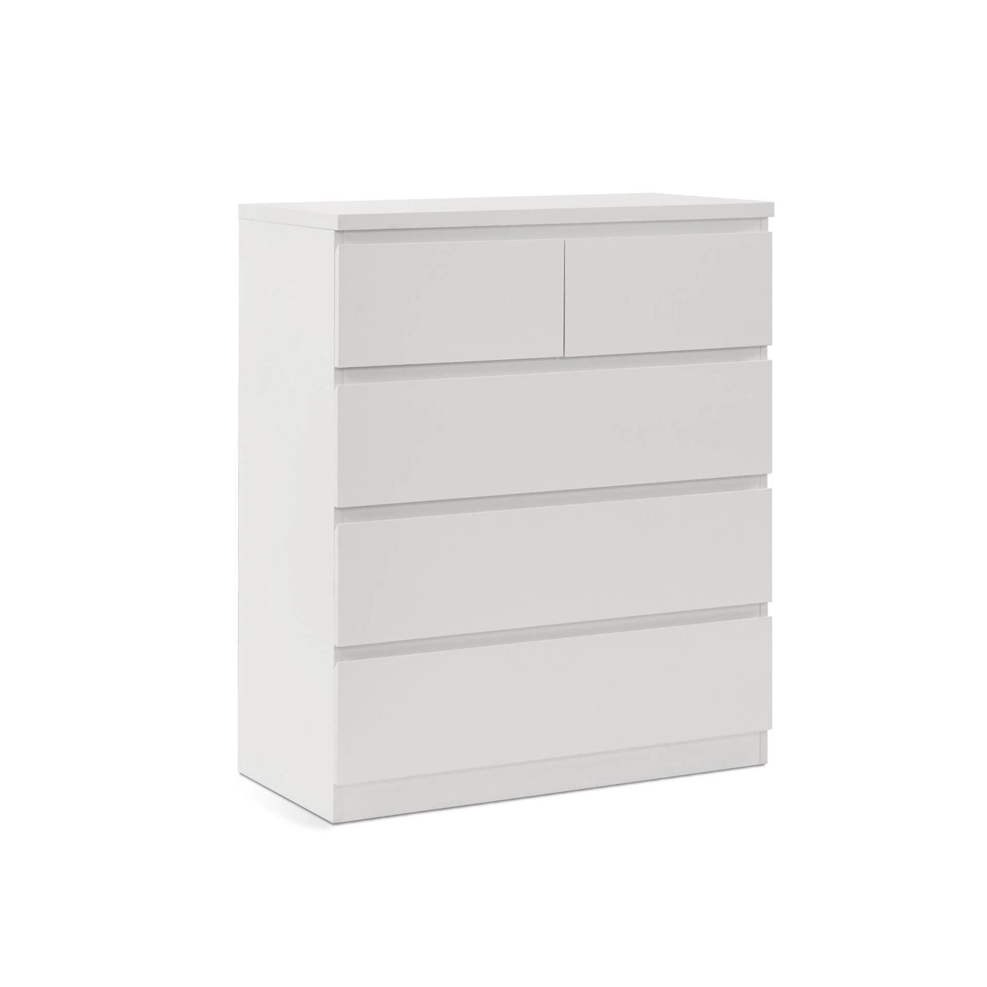 Tongass Wooden Tallboy 5 Drawers - White - Image 5