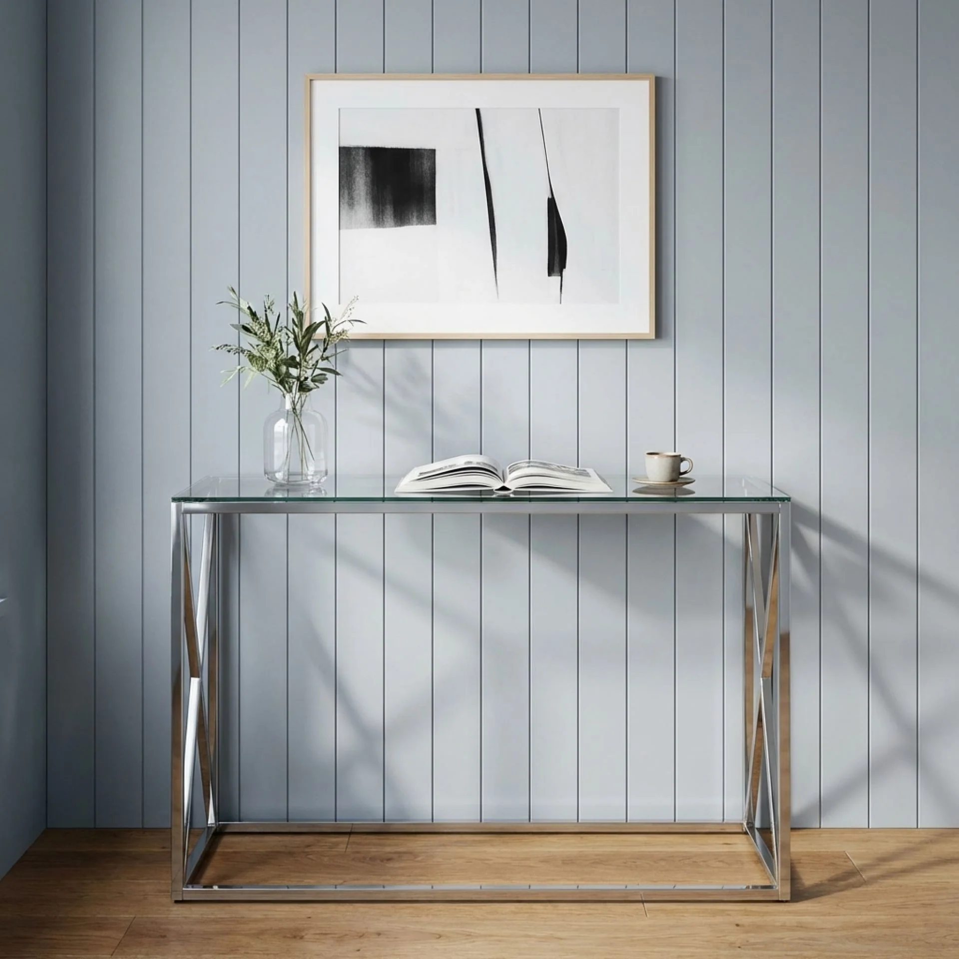 Tony Tempered Glass Rectangular Console Table - Image 5