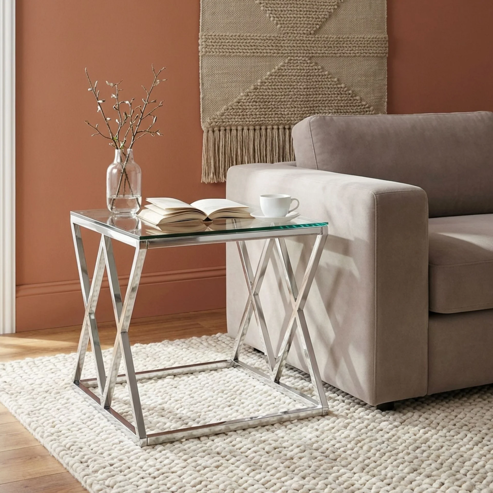 Tony Tempered Glass Square Coffee Table