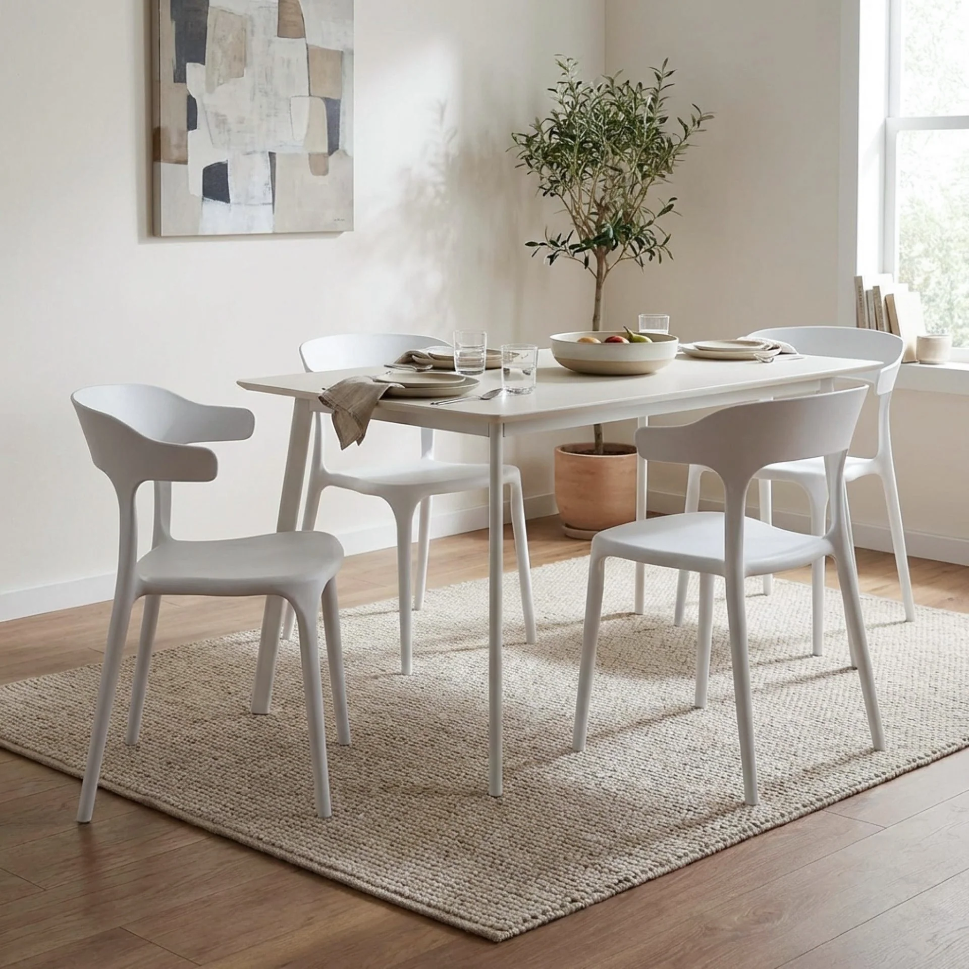 Tor Dining Chair - Set of 4 - White - Image 2