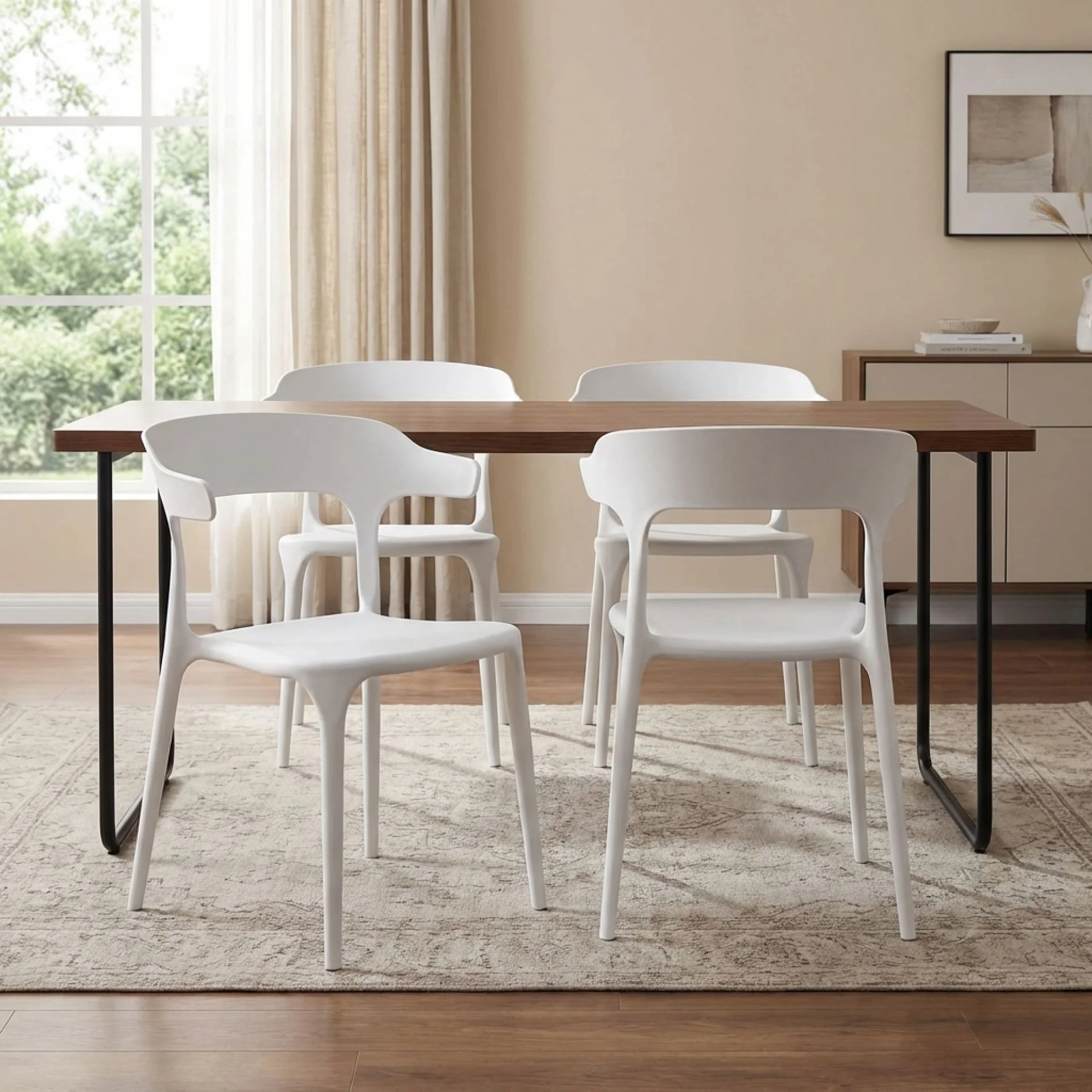 Tor Dining Chair - Set of 4 - White - Image 4