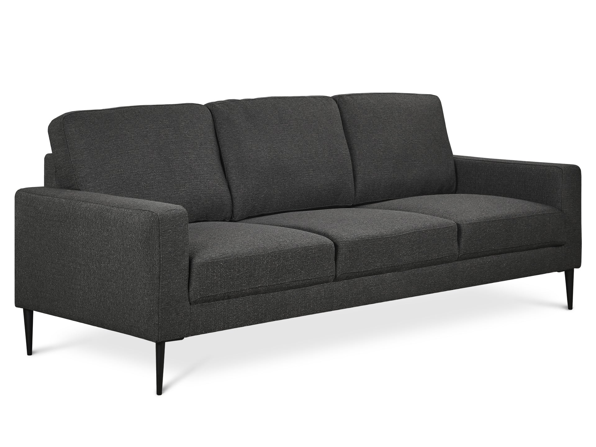 Toronto 3 Seater Fabric Sofa - Dark Grey - Image 2