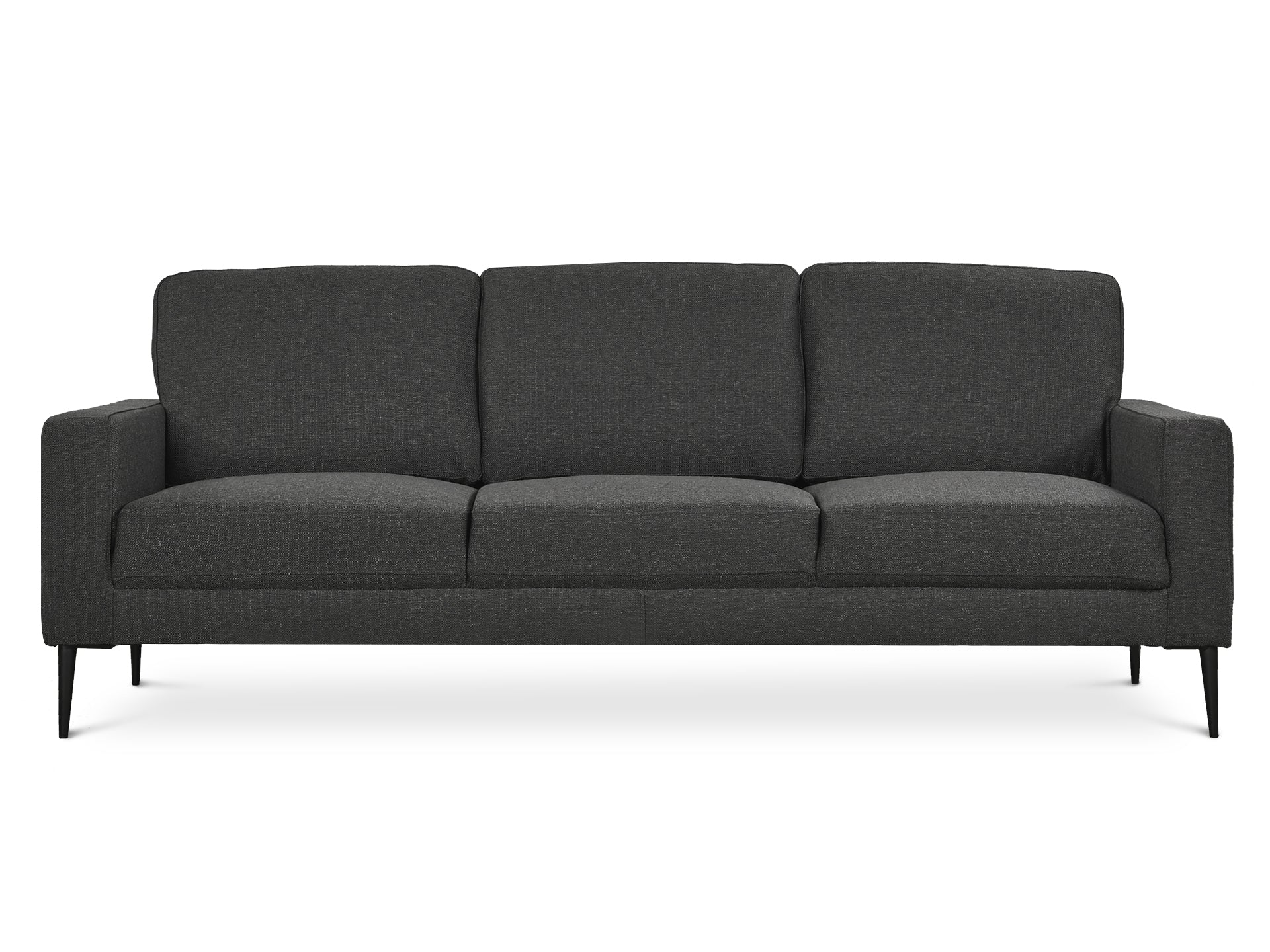Toronto 3 Seater Fabric Sofa - Dark Grey - Image 3