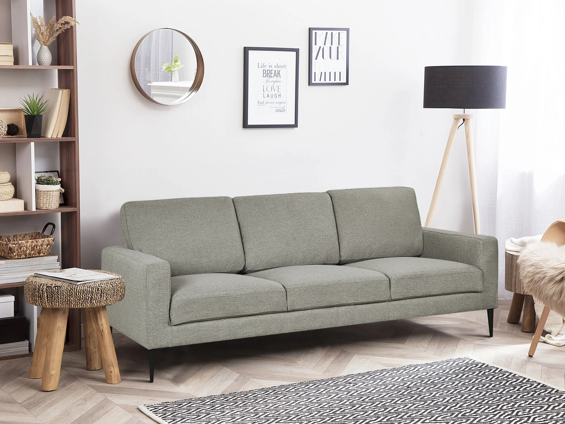 TORONTO 3 Seater Fabric Sofa - LIGHT GREY - Image 2