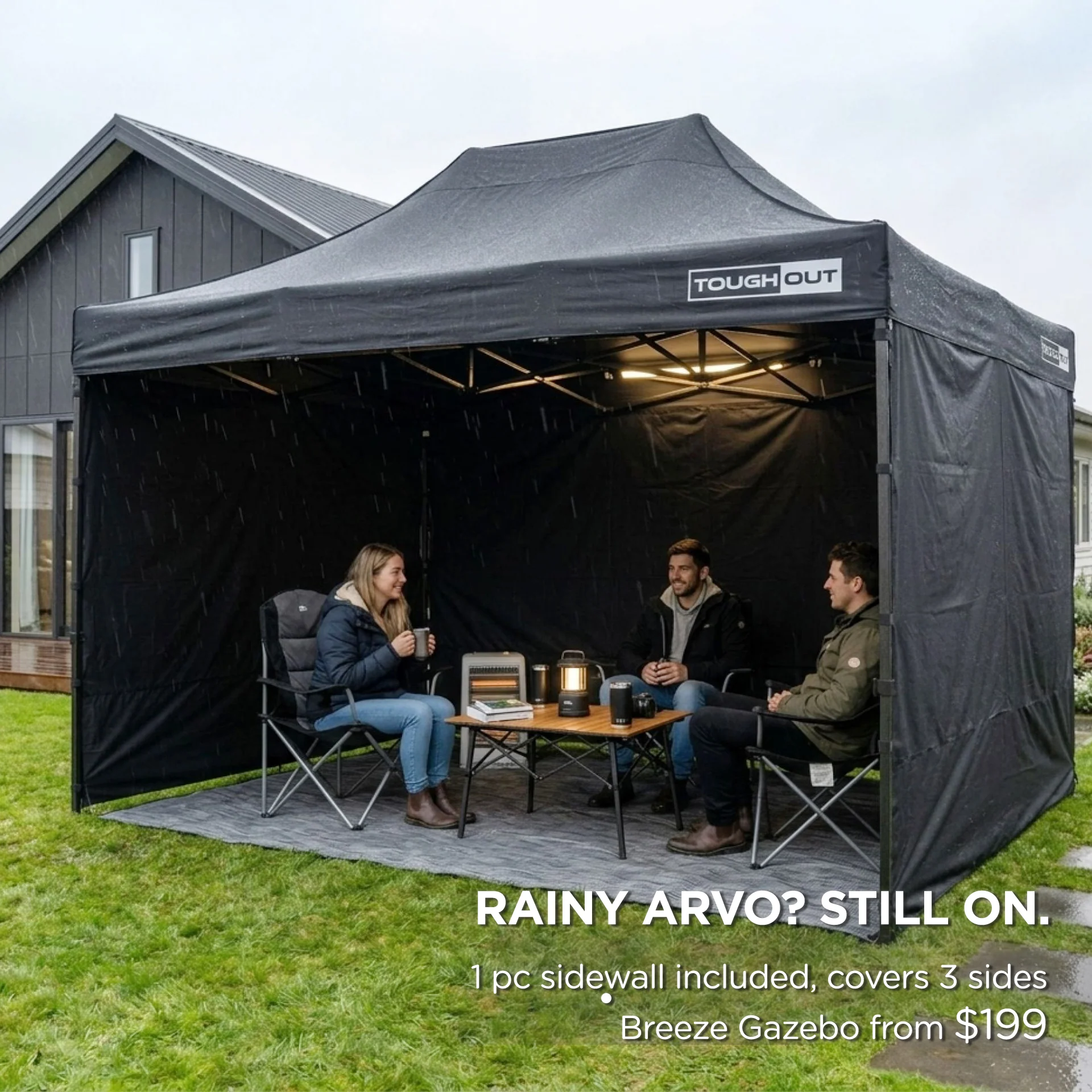 Toughout Breeze Gazebo 3 x 4.5m - Black - Image 2