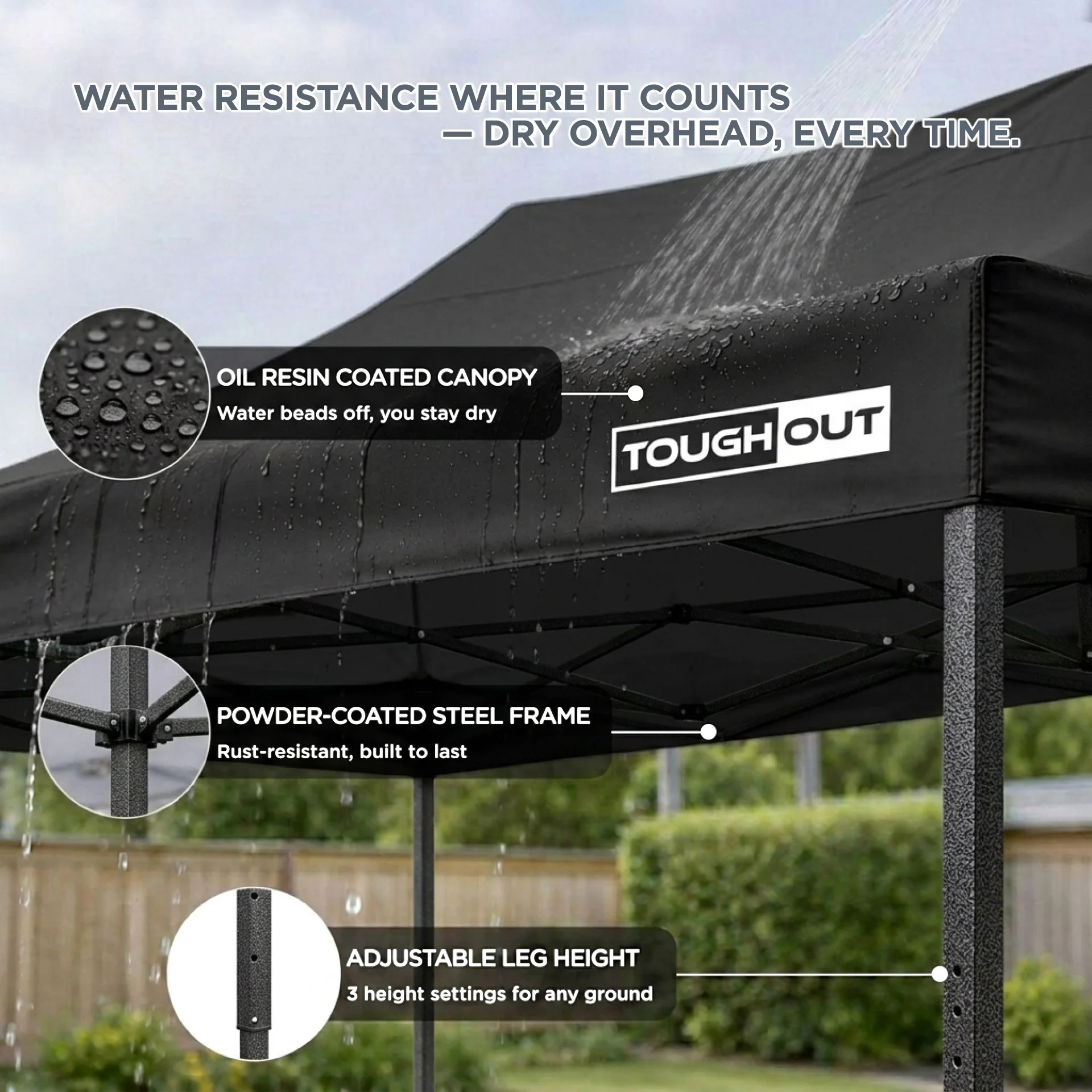 Toughout Breeze Gazebo 3 x 4.5m - Black - Image 4