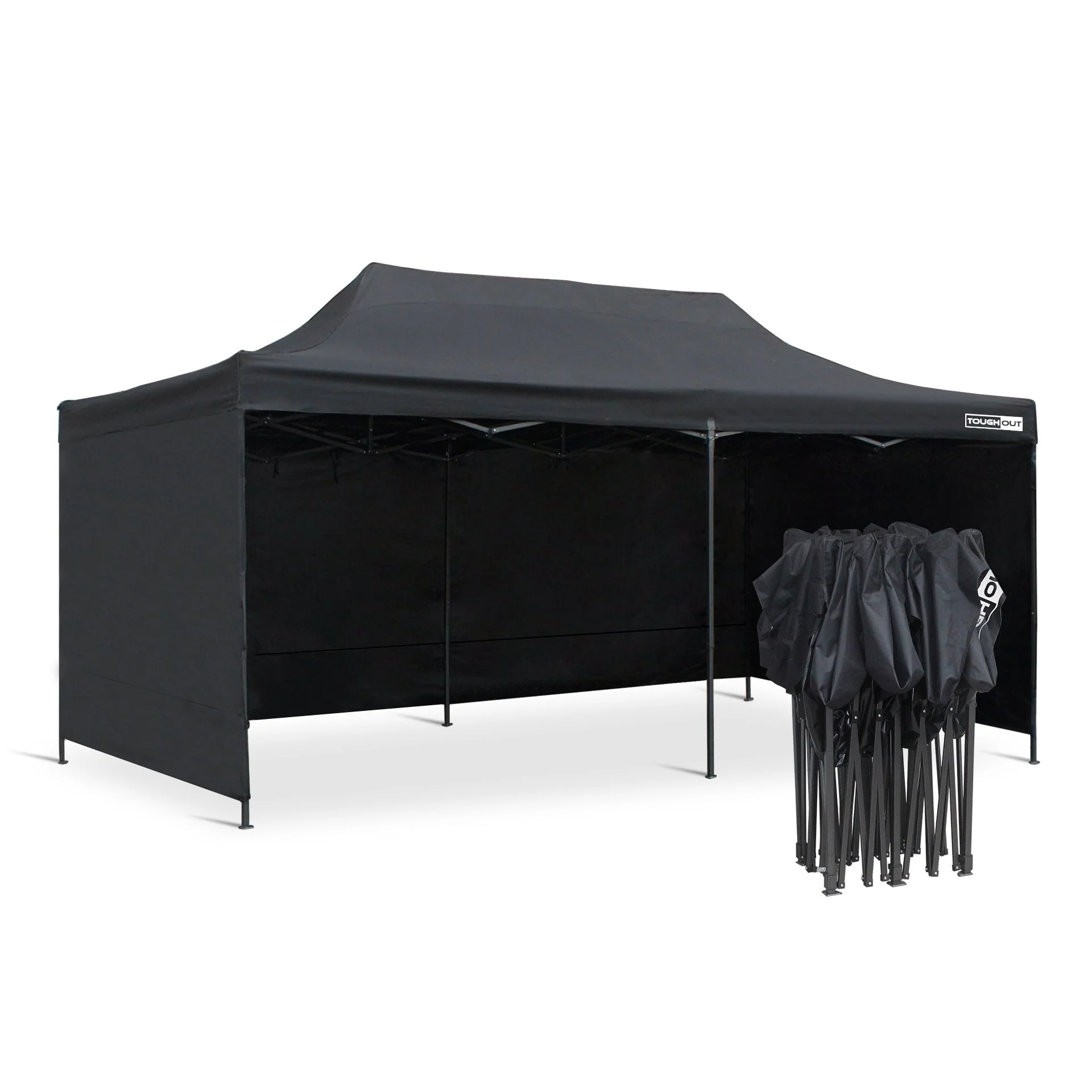 Toughout Breeze Gazebo with 3 Side Walls 3x6m - Black - Image 12