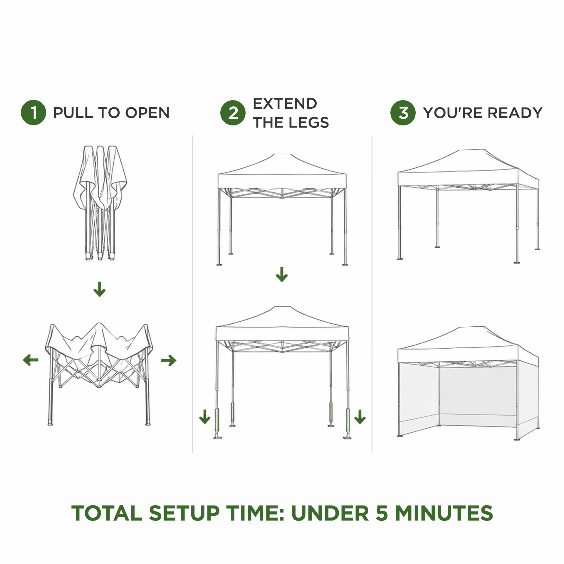 Toughout Breeze Gazebo with 3 Side Walls 3x6m - Black - Image 5