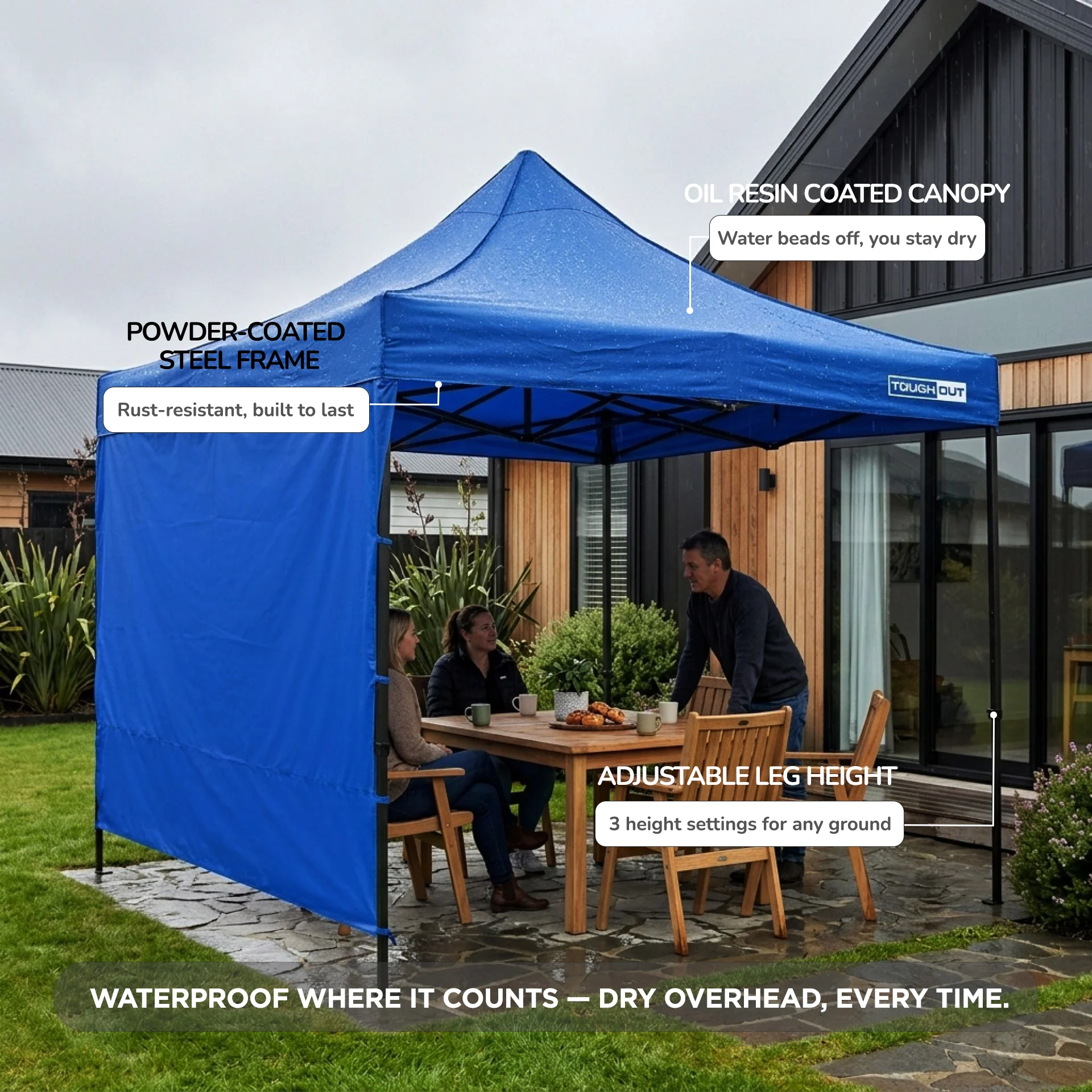 Toughout Breeze Gazebo 3 x 3m - Blue - Image 4