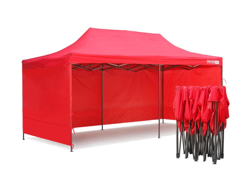 TOUGHOUT Breeze Gazebo RED 3x6M with 3 Side Walls - Image 3