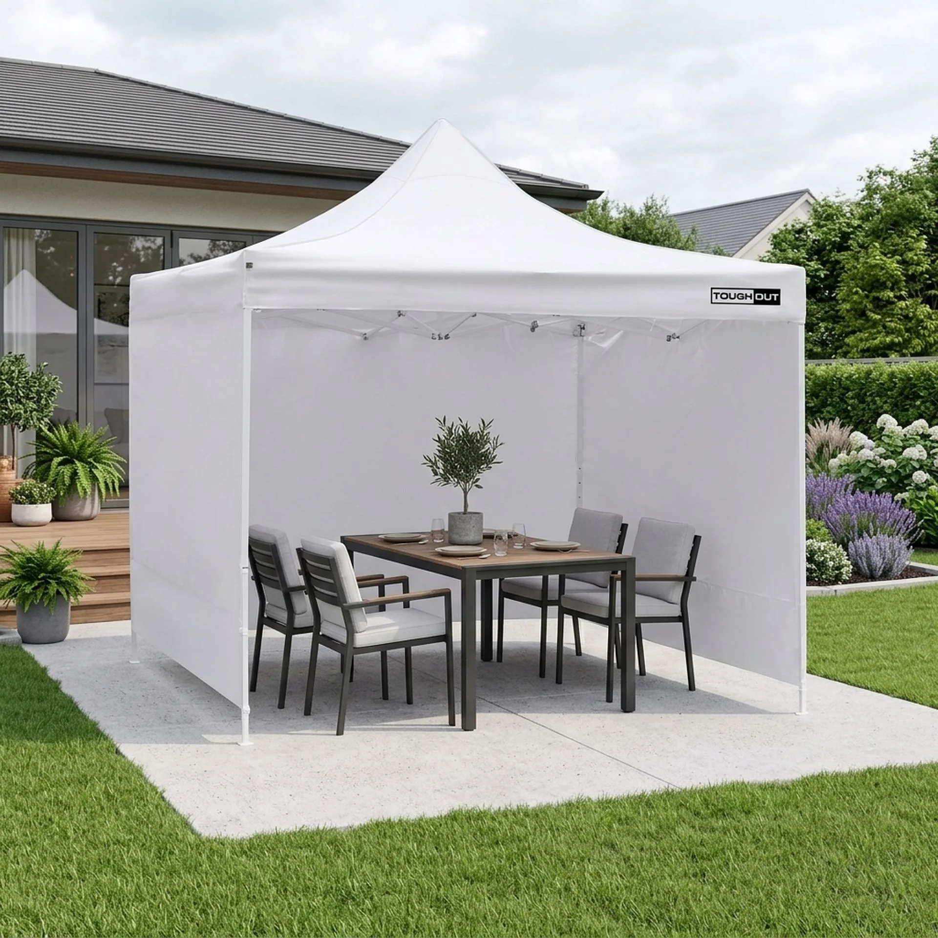 Toughout Breeze Gazebo with 3 Side Walls 3x3m - White - Image 10