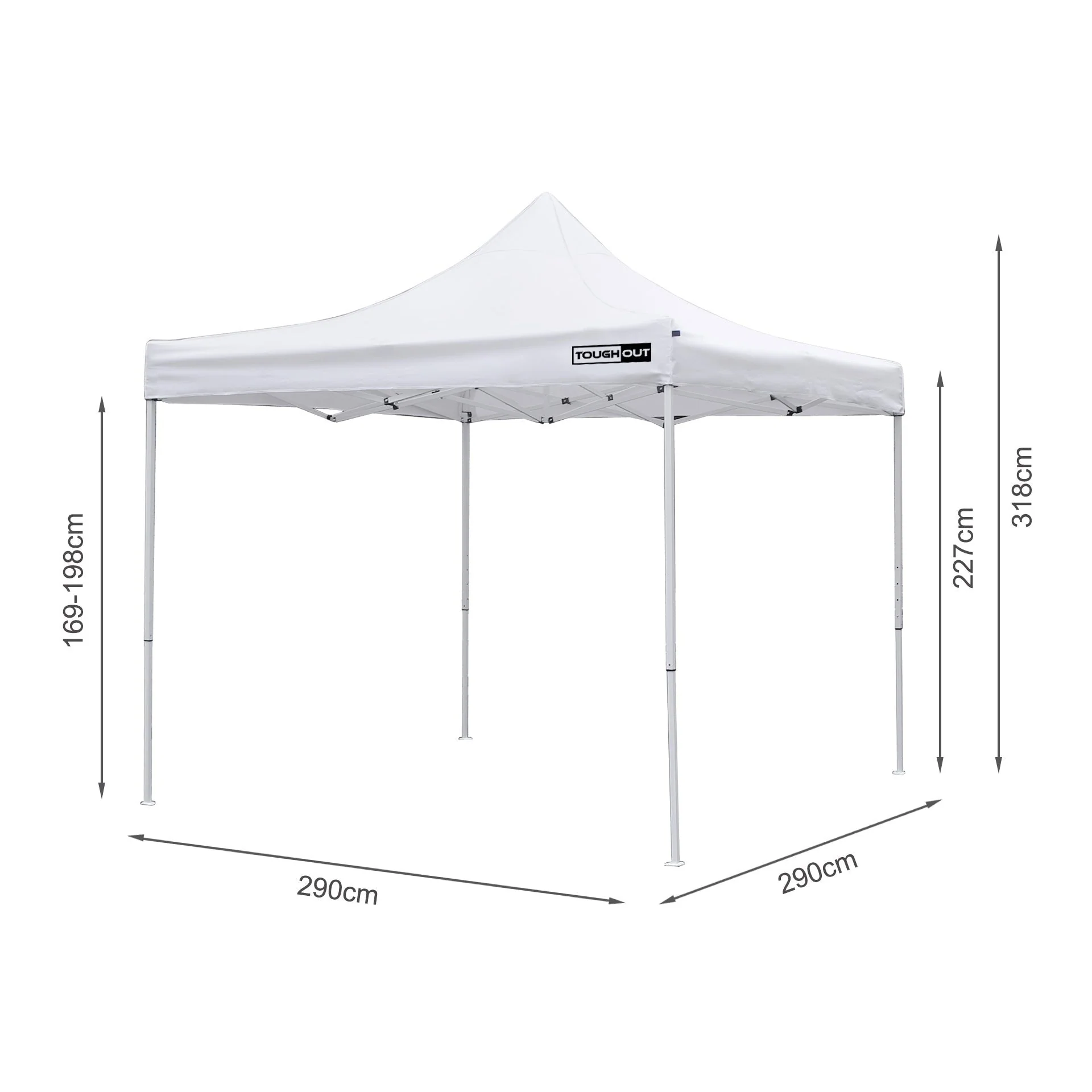 Toughout Breeze Gazebo with 3 Side Walls 3x3m - White - Image 20