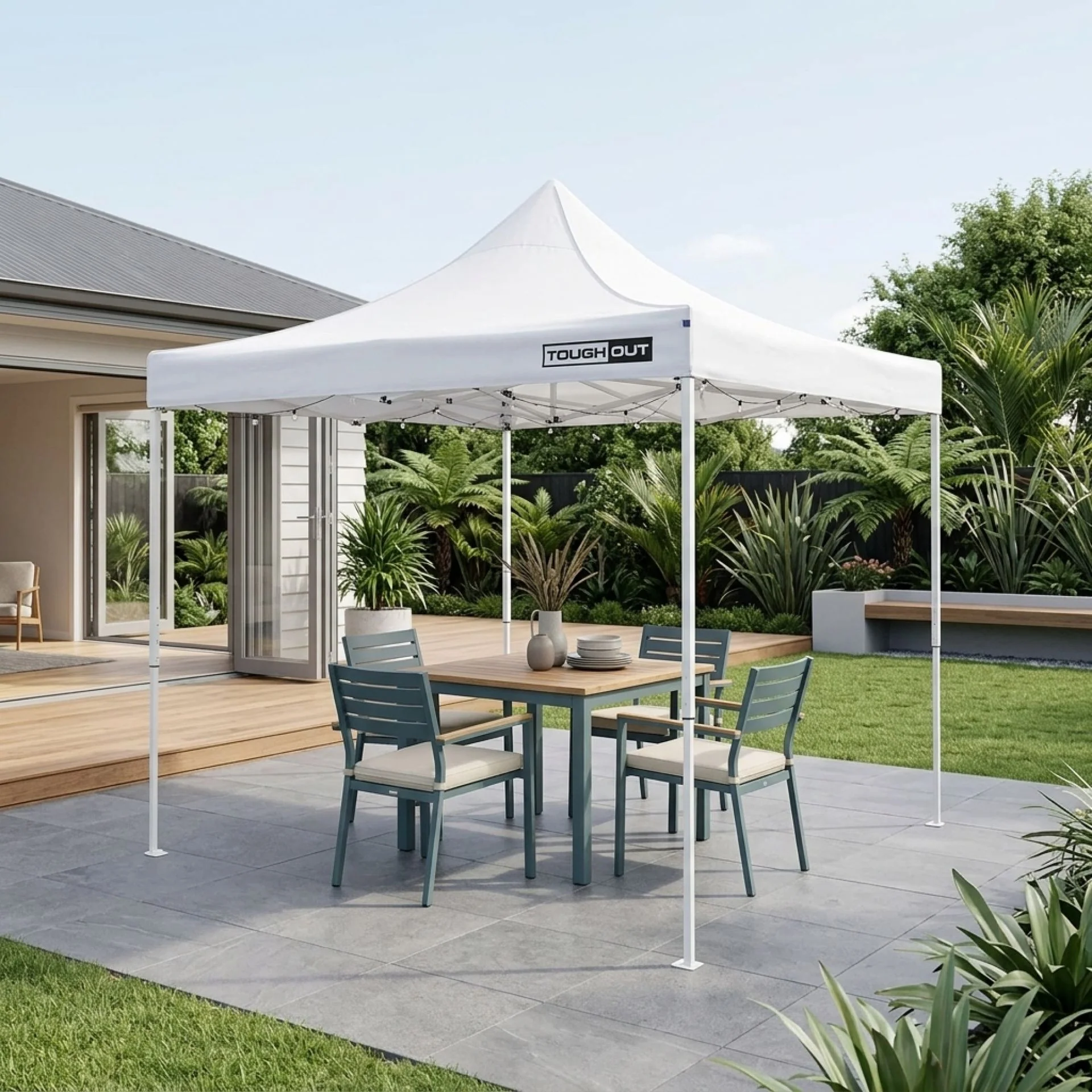 Toughout Breeze Gazebo with 3 Side Walls 3x3m - White - Image 8