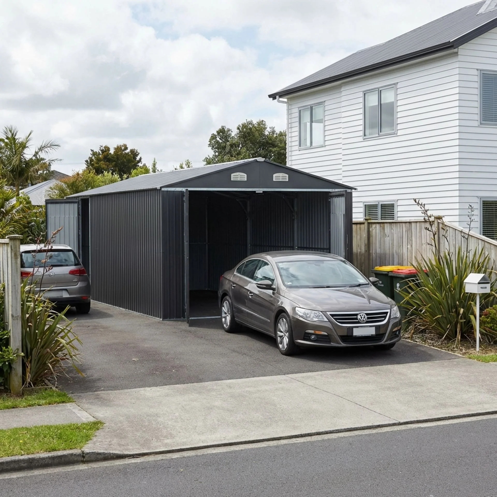 ToughOut Outdoor Garage 19'x10' ft - 6m x 3m x 2.32m - Charcoal - Image 6