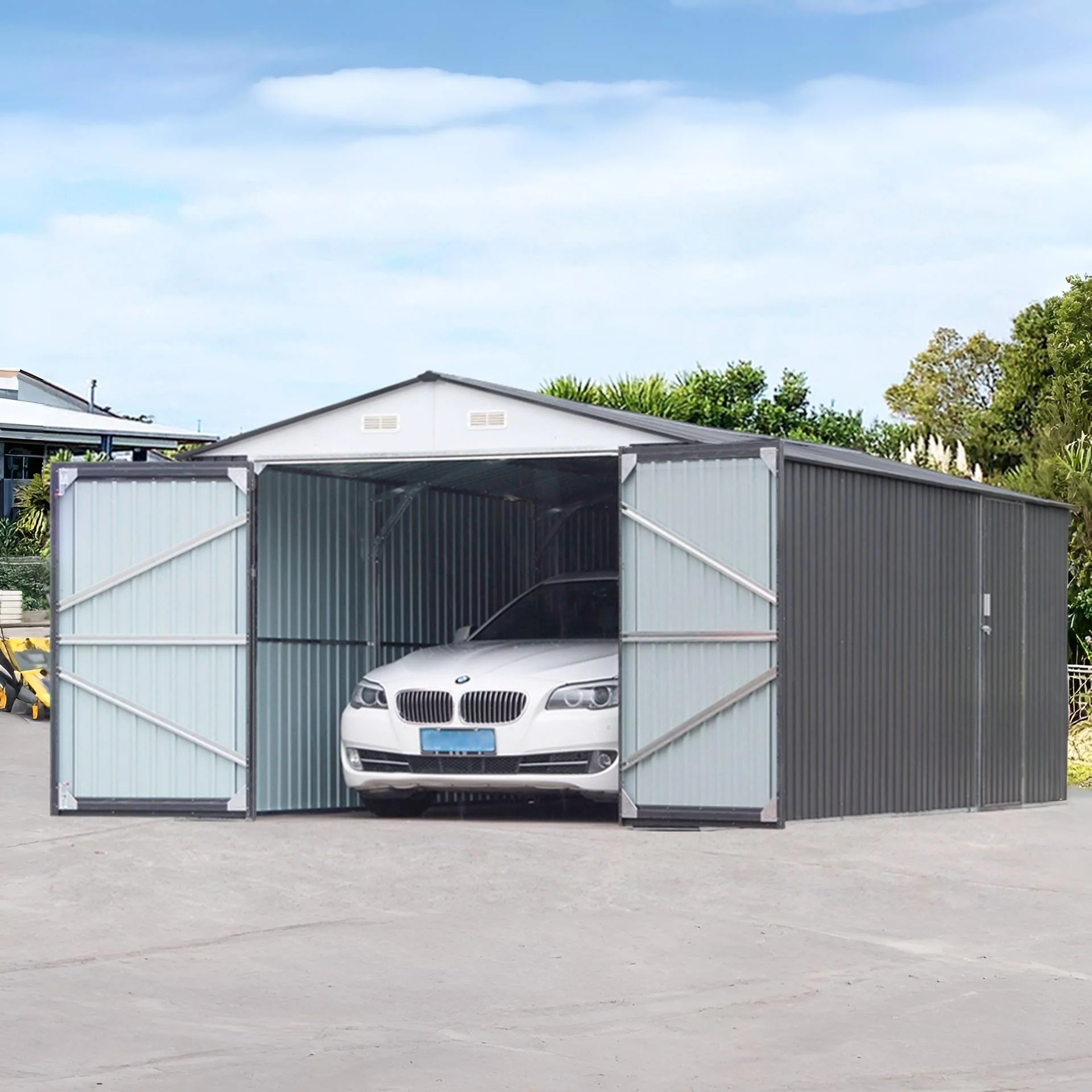 ToughOut Outdoor Garage 19'x10' ft - 6m x 3m x 2.32m - Charcoal - Image 7