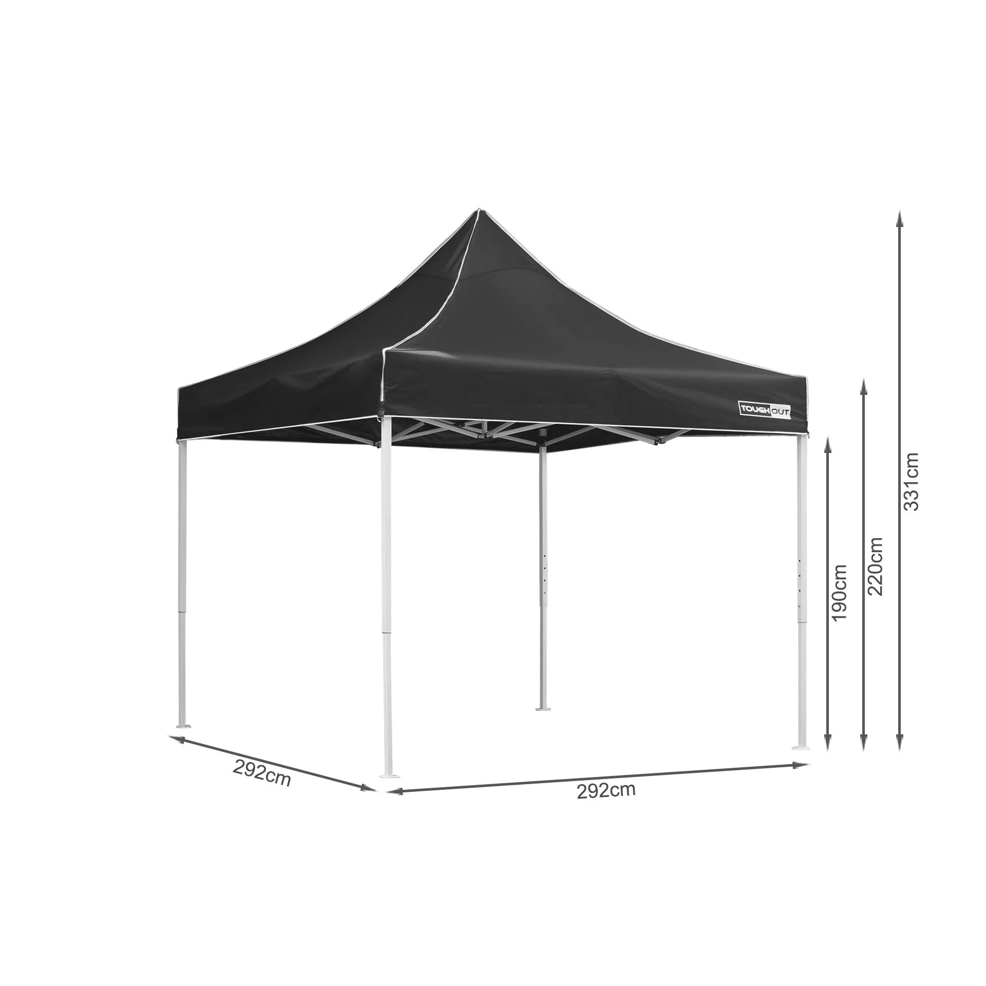 Toughout Thunderstorm Gazebo 3 x 3m - Black - Image 15
