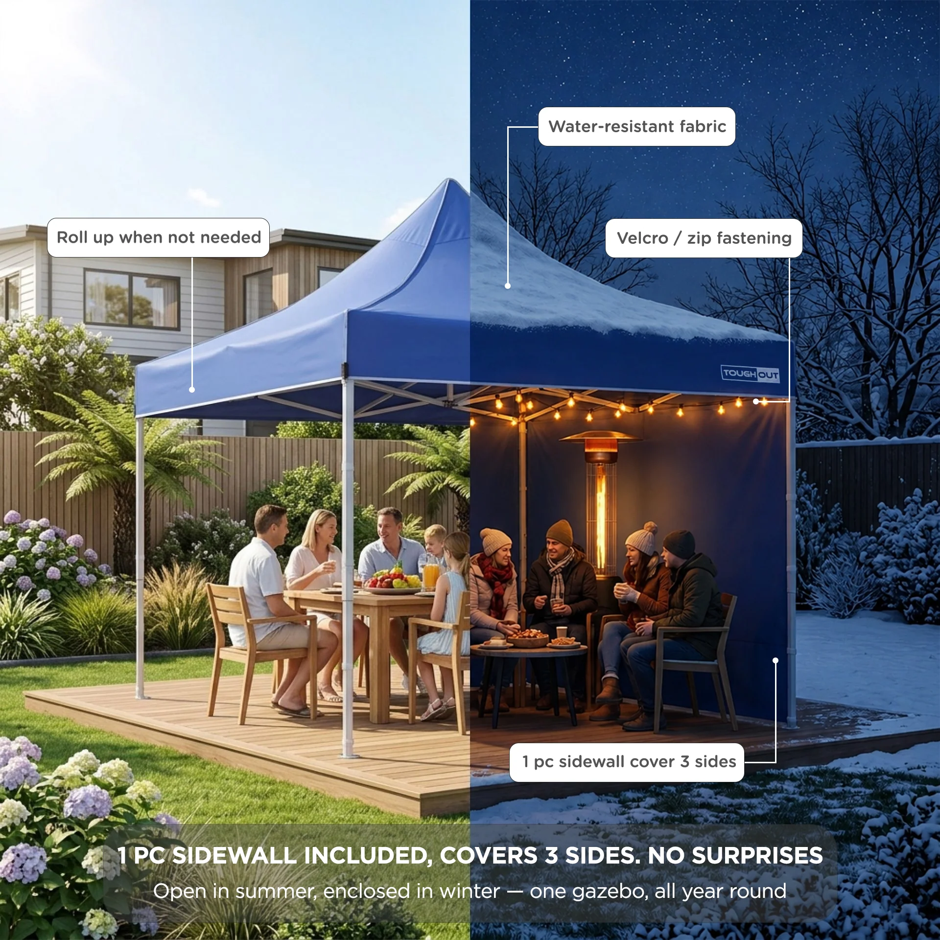 Toughout Thunderstorm Gazebo 3 x 3m - Blue - Image 4