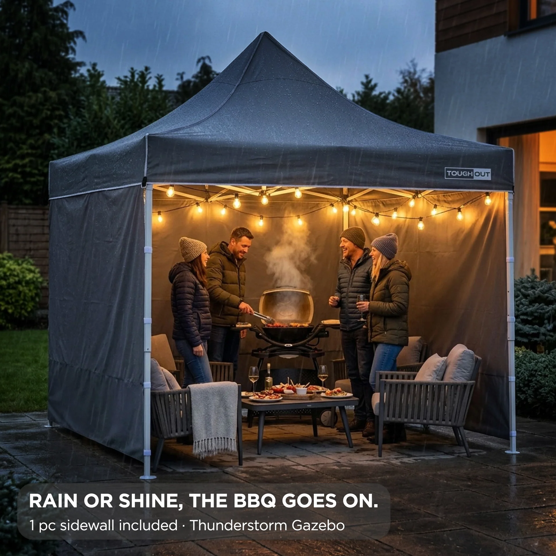 Toughout Thunderstorm Gazebo 3 x 3m - Grey - Image 2