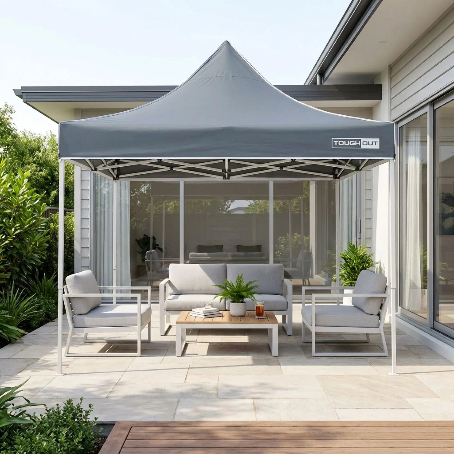 Toughout Thunderstorm Gazebo 3 x 3m - Grey - Image 9