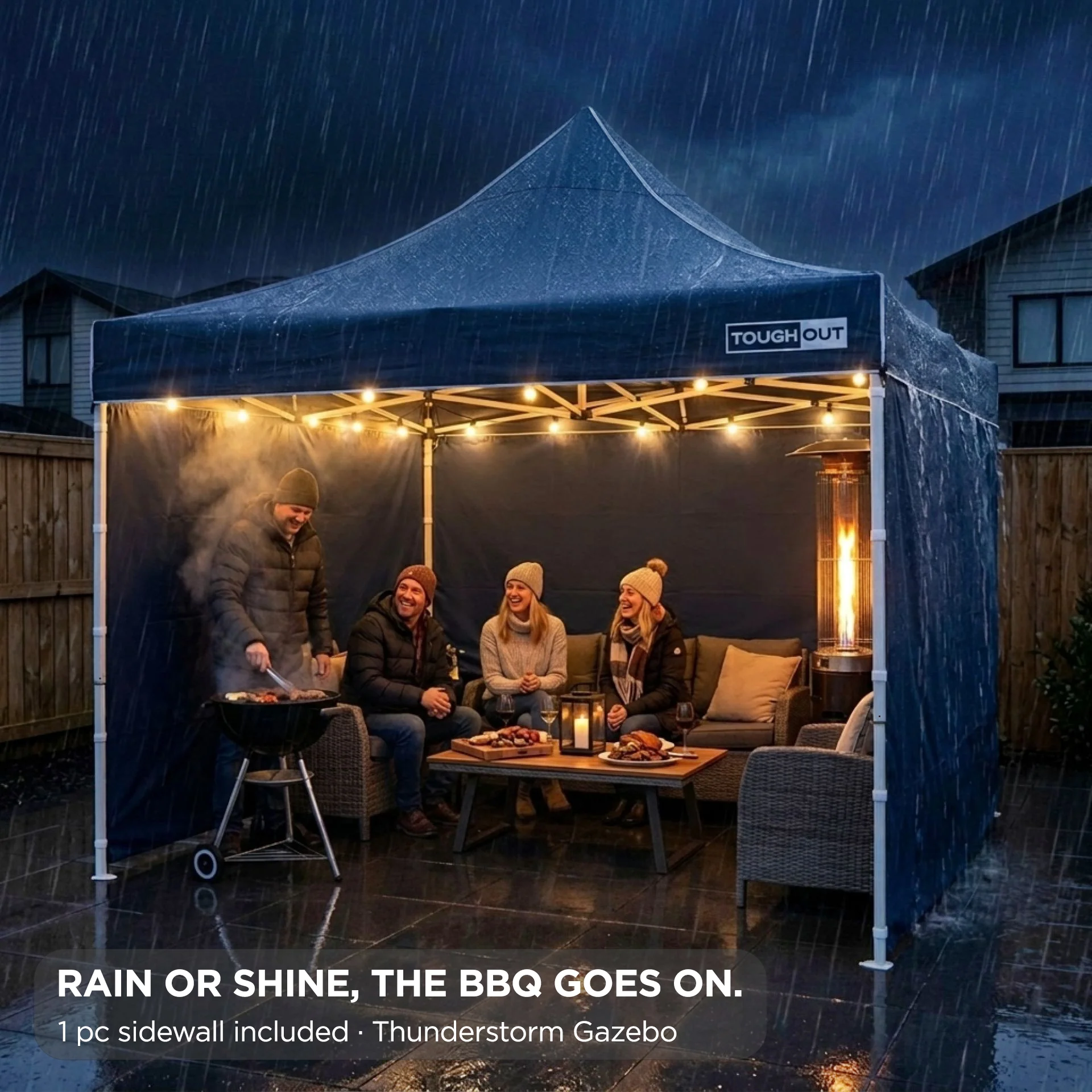 Toughout Thunderstorm Gazebo 3 x 3m - Navy - Image 2